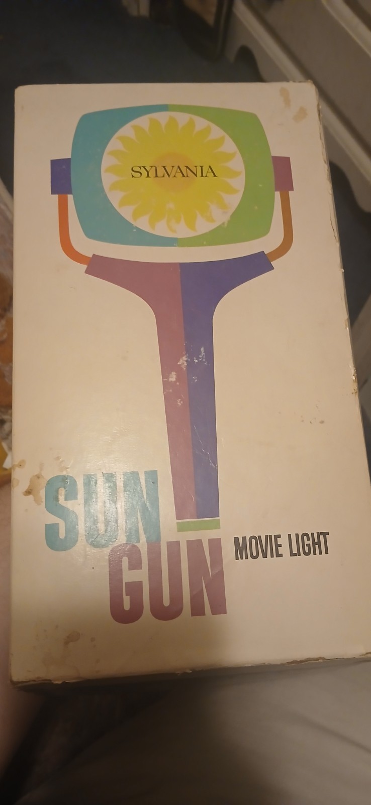 Vintage Sylvania Sun Gun II Movie Light SG- 55 W/ Box Light Cover Tested Works