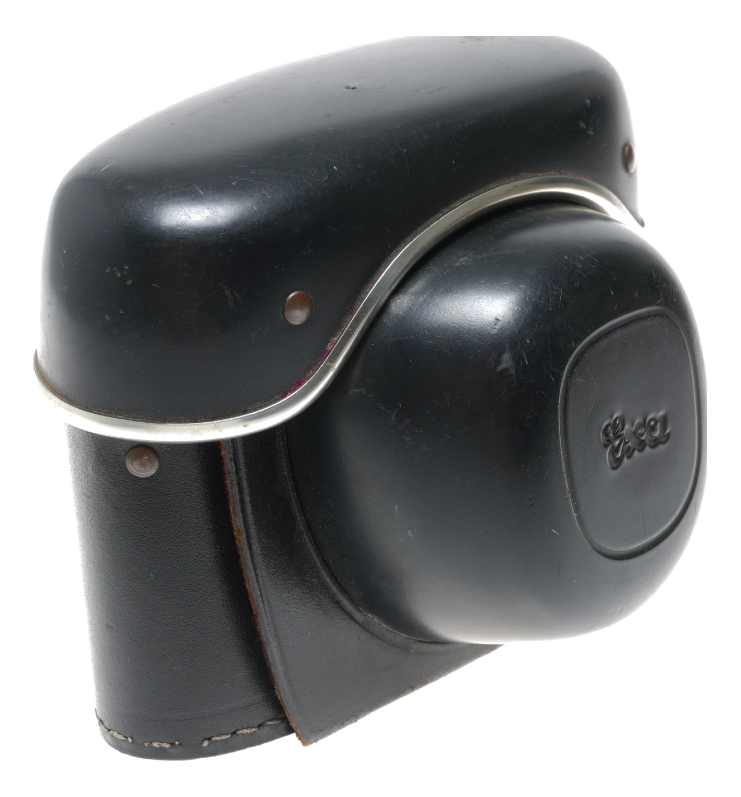 Black EXA vintage film camera antique leather hard case