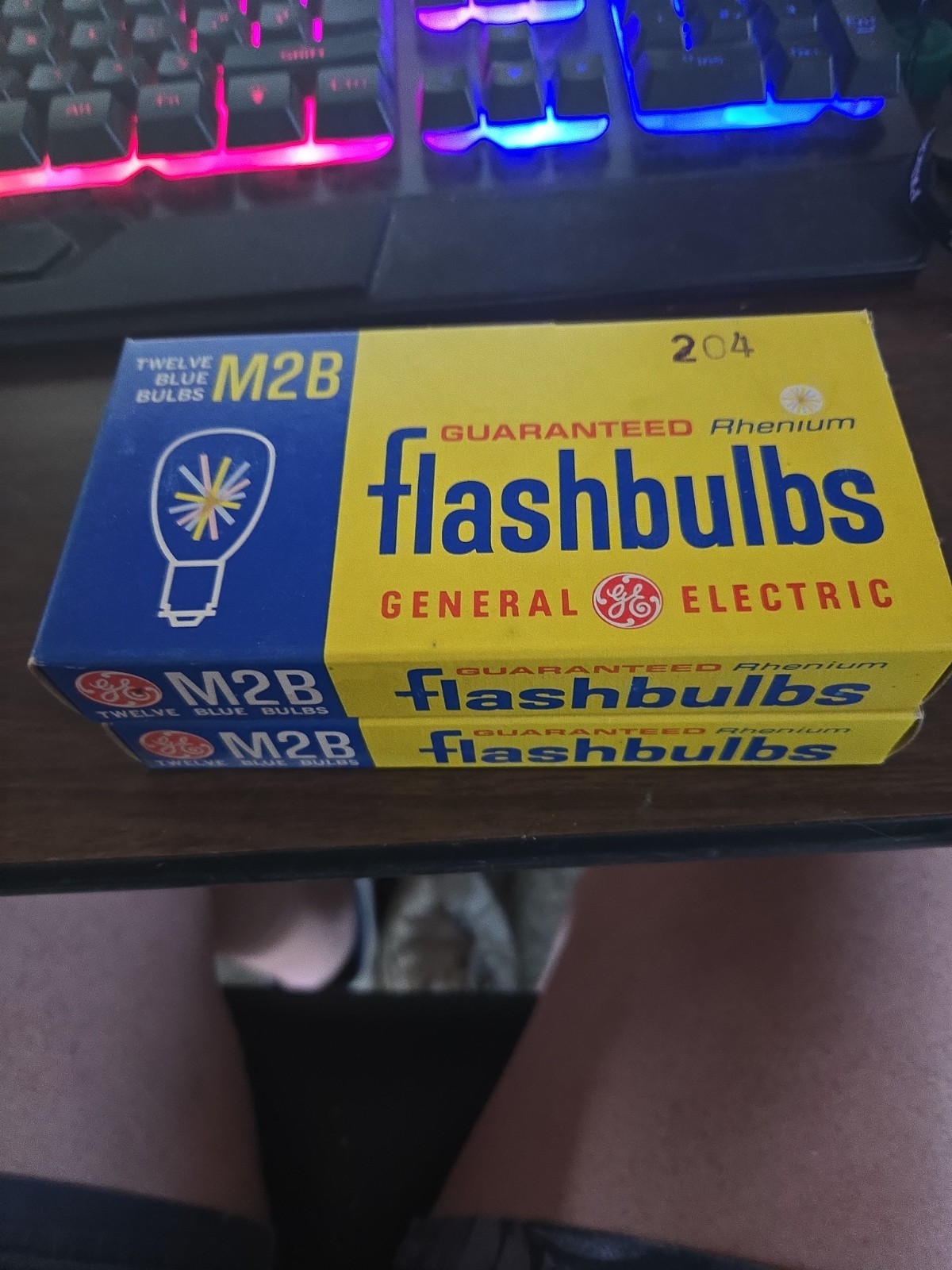 Lot of 2 Boxes GE Flashbulbs 24 M2B Blue Bulbs Vintage New Old Stock
