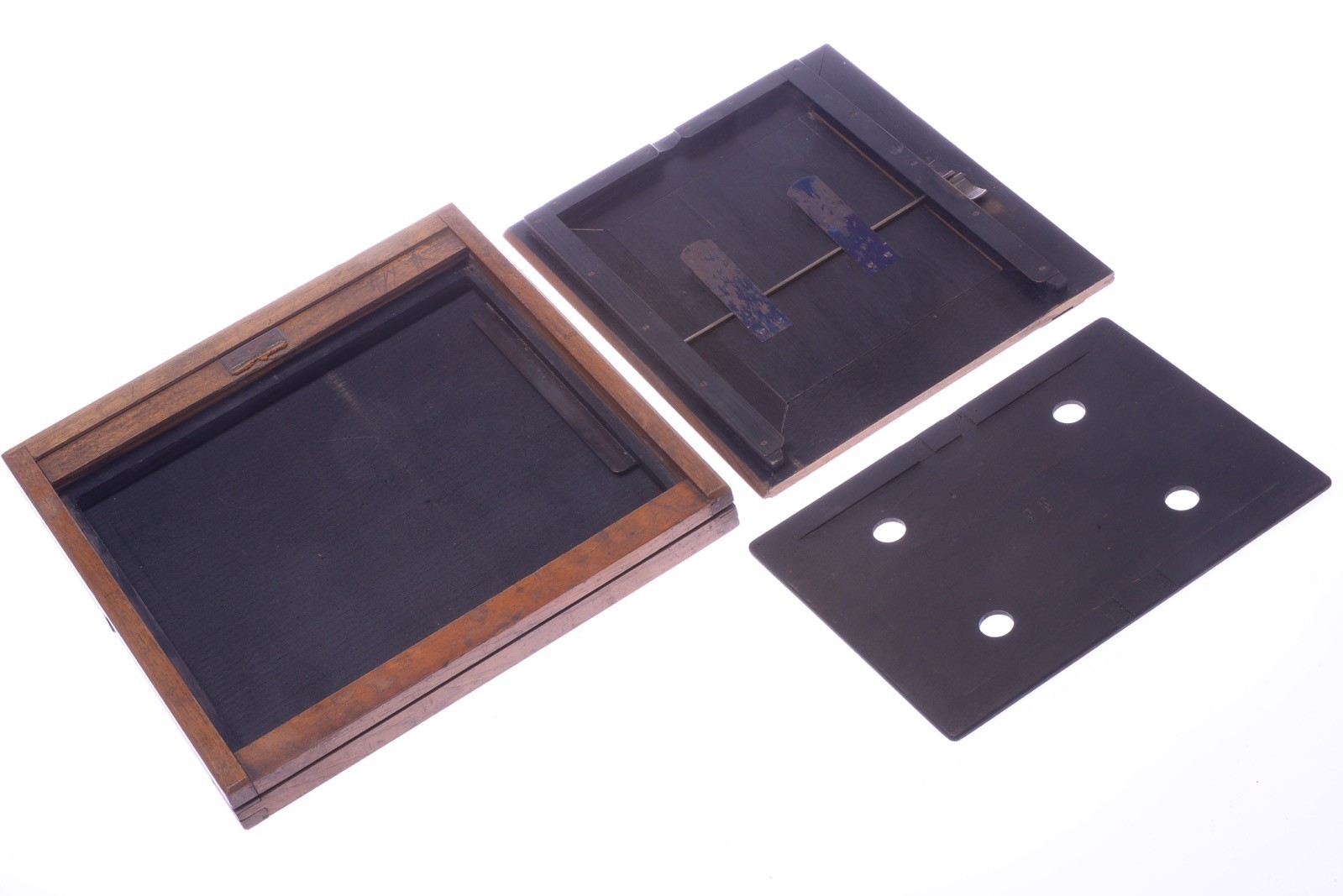 ✅SCHRAMBACH ANTIQUE WOOD GLASS PLATE & FILM HOLDERS 18X24CM 8X10″ STUDIO CAMERA