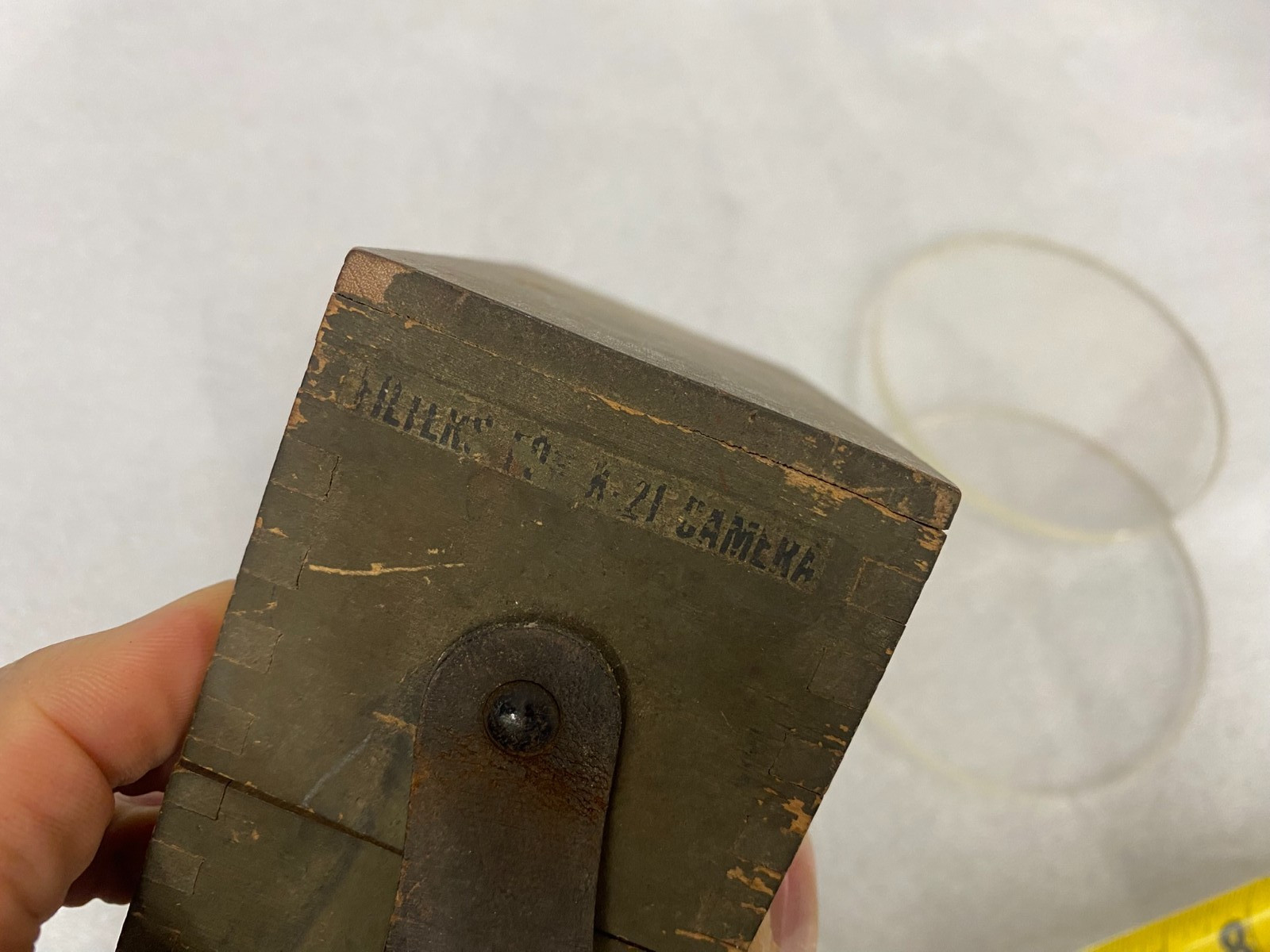 WW2 K-21 camera Filter box w/ 2 clear filters military (for graflex)