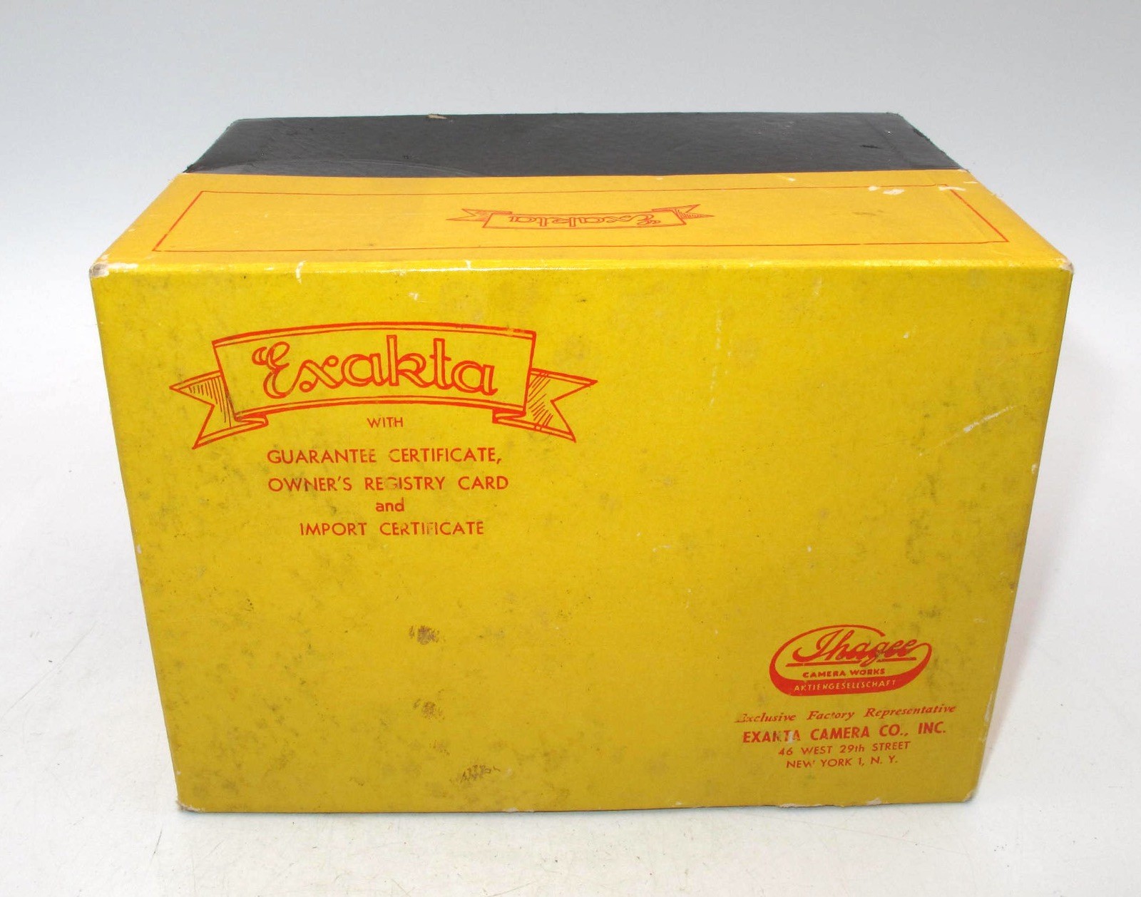 *RARE* BRIGHT YELLOW & RED IHAGEE EXAKTA VX CAMERA BOX-EMPTY