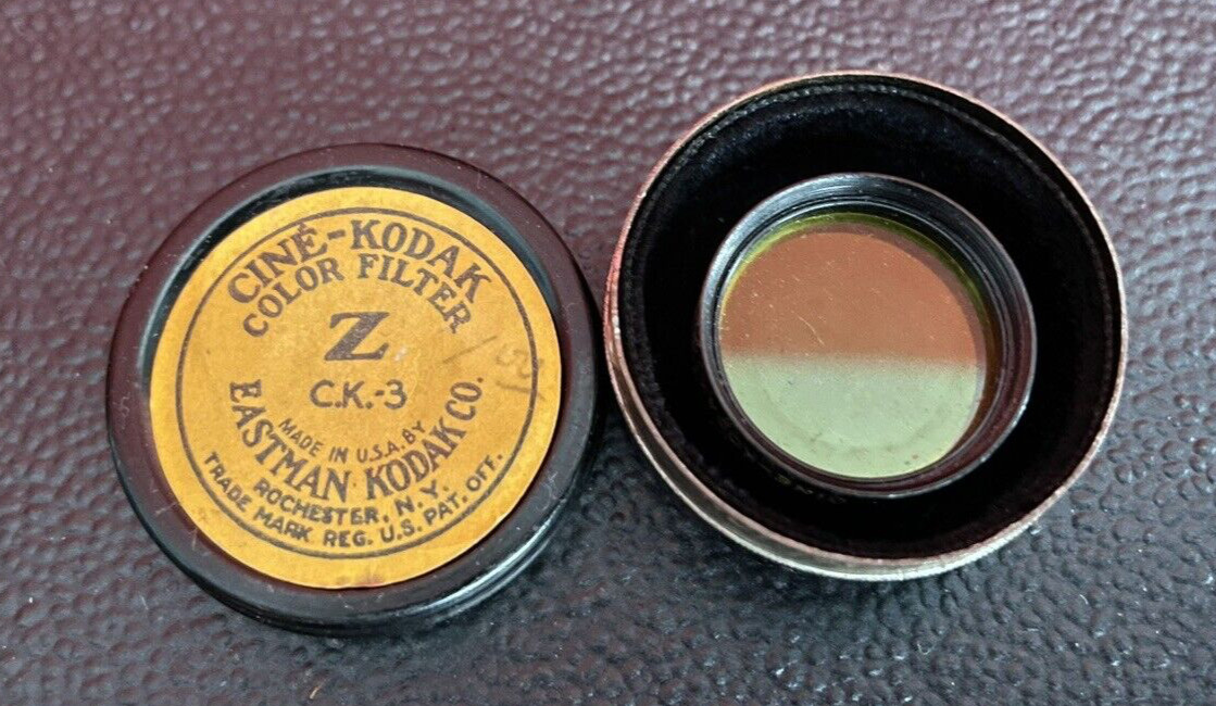 Vintage EASTMAN KODAK CO Cine-Kodak Color Filter Z C.K.-3 w/ Tin