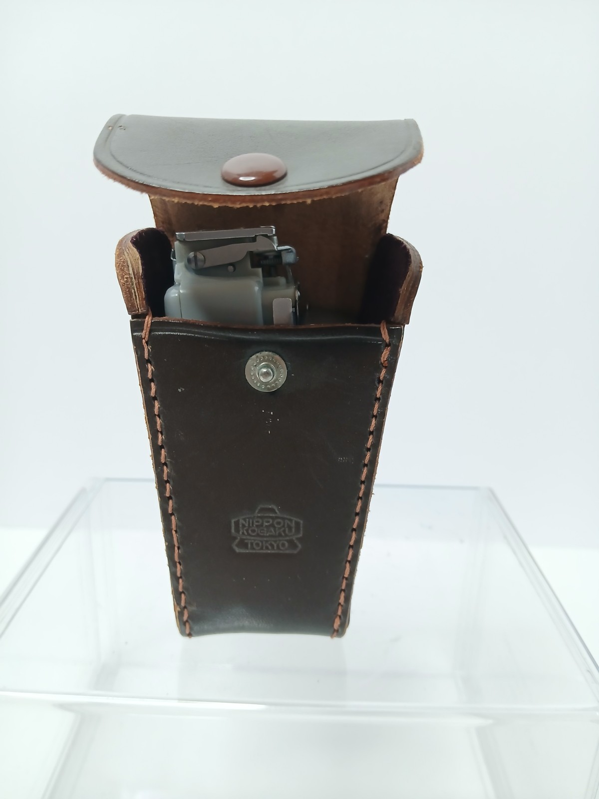 Vintage Nikon BC-5 Range Finder Folding Fan Flash Unit W/Original Leather Case