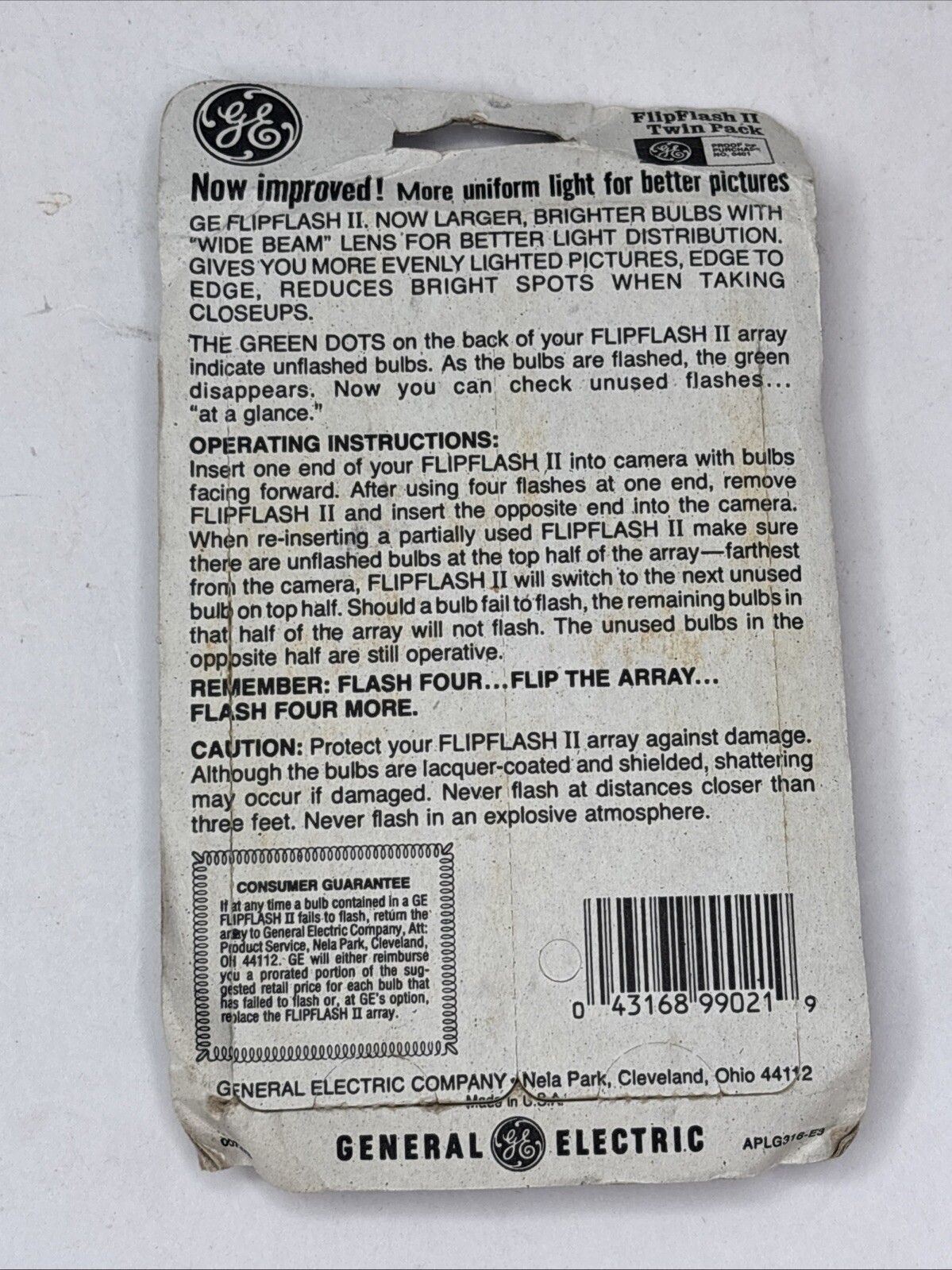 Vintage GE Flip Flash II 2 Twin Pack Flash Packs for FlipFlash Camera