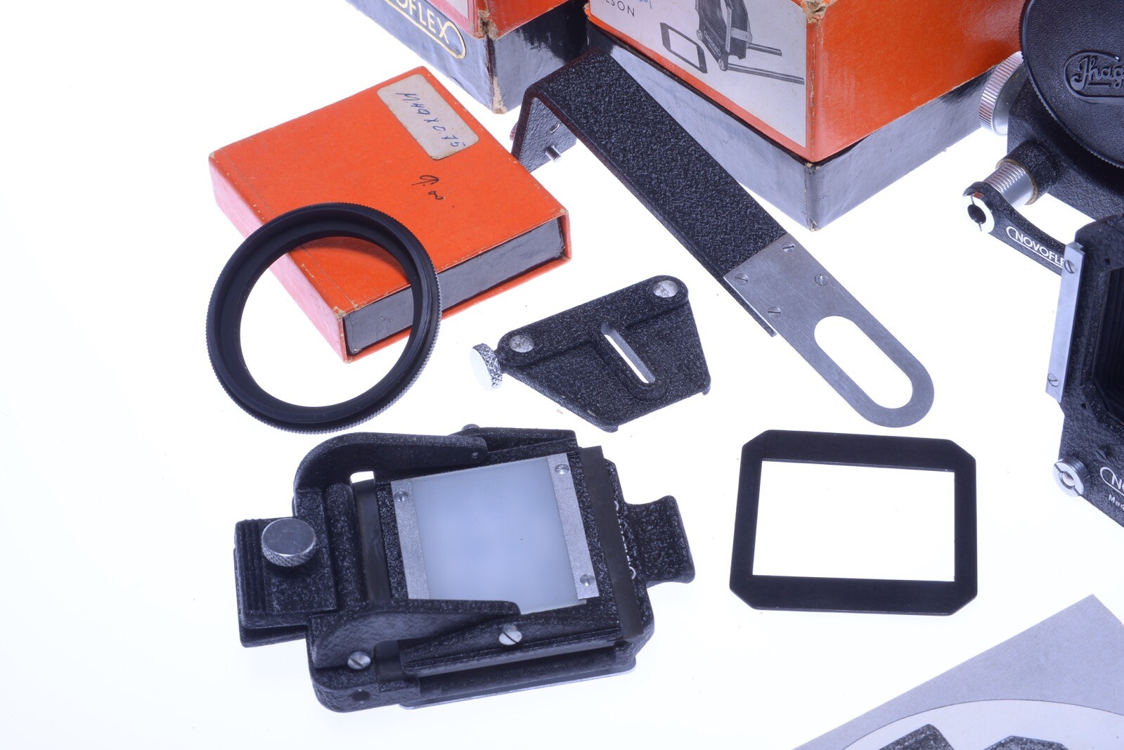 ✅ NOVOFLEX IHAGEE EXAKTA, EXA MACRO BELLOWS, HOOD, SLIDE COPIER ADAPTER SET