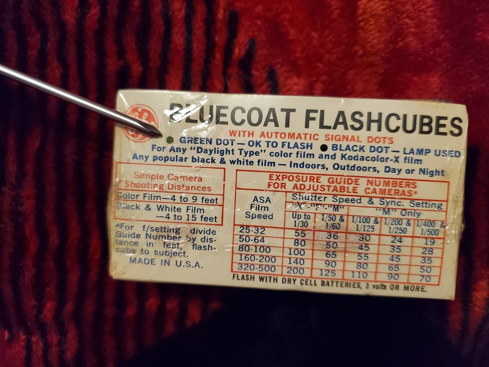 Vintage UNUSED GE Bluecoat Flashcubes 3 Cubes Brand New Old Stock!