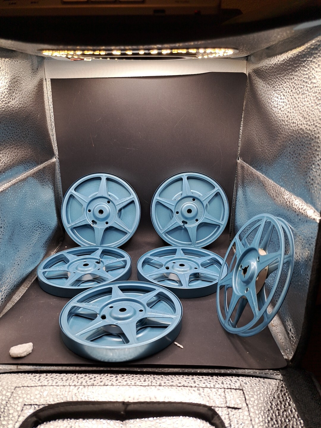 Vintage Kmart Metal Reel Storage Film Case Box Regular 8 Auto Take Up Reels