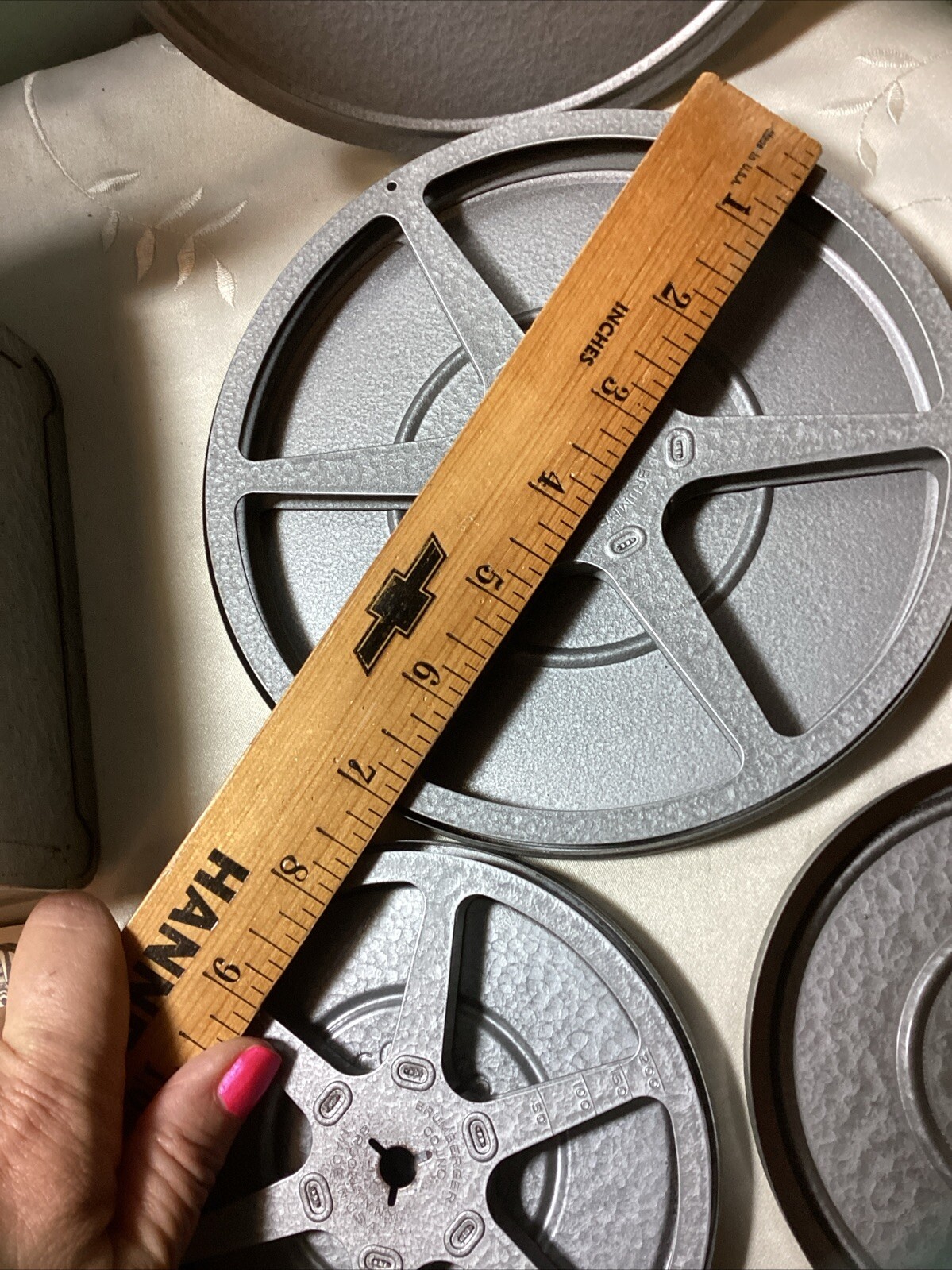 Vintage Brumberger Metal Case With 12 – 5” Movie Reels And Extra Bonus 7” Reel