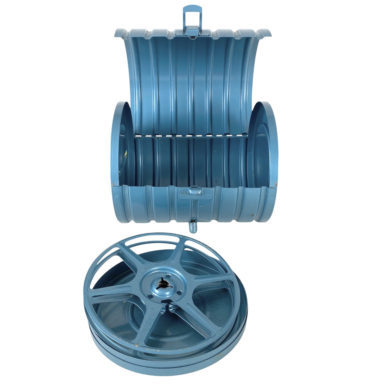 Vintage Compco Super 8 mm Reel Bank Metal Storage Container Plus One Can 1950s