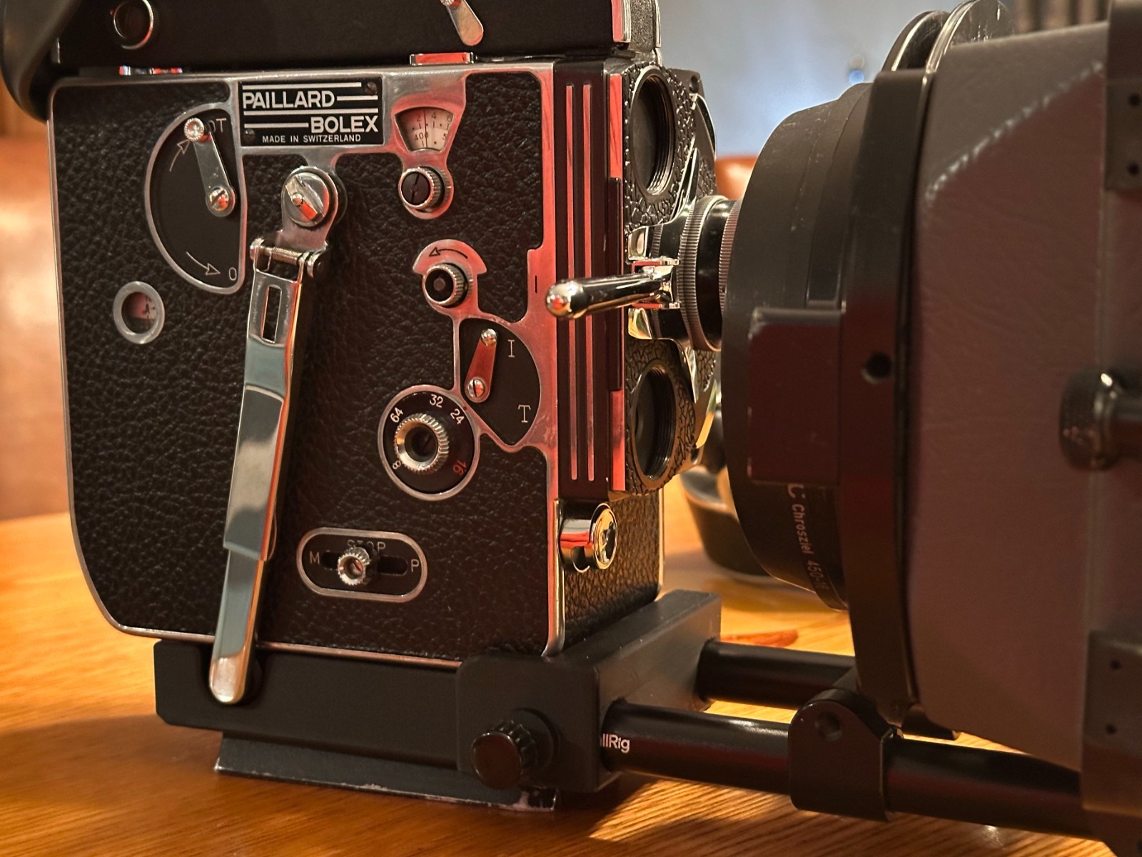 Bolex Saddle for 15mm Rods 60mm on Center – for “REX1 2 or 3” Round Base Cameras