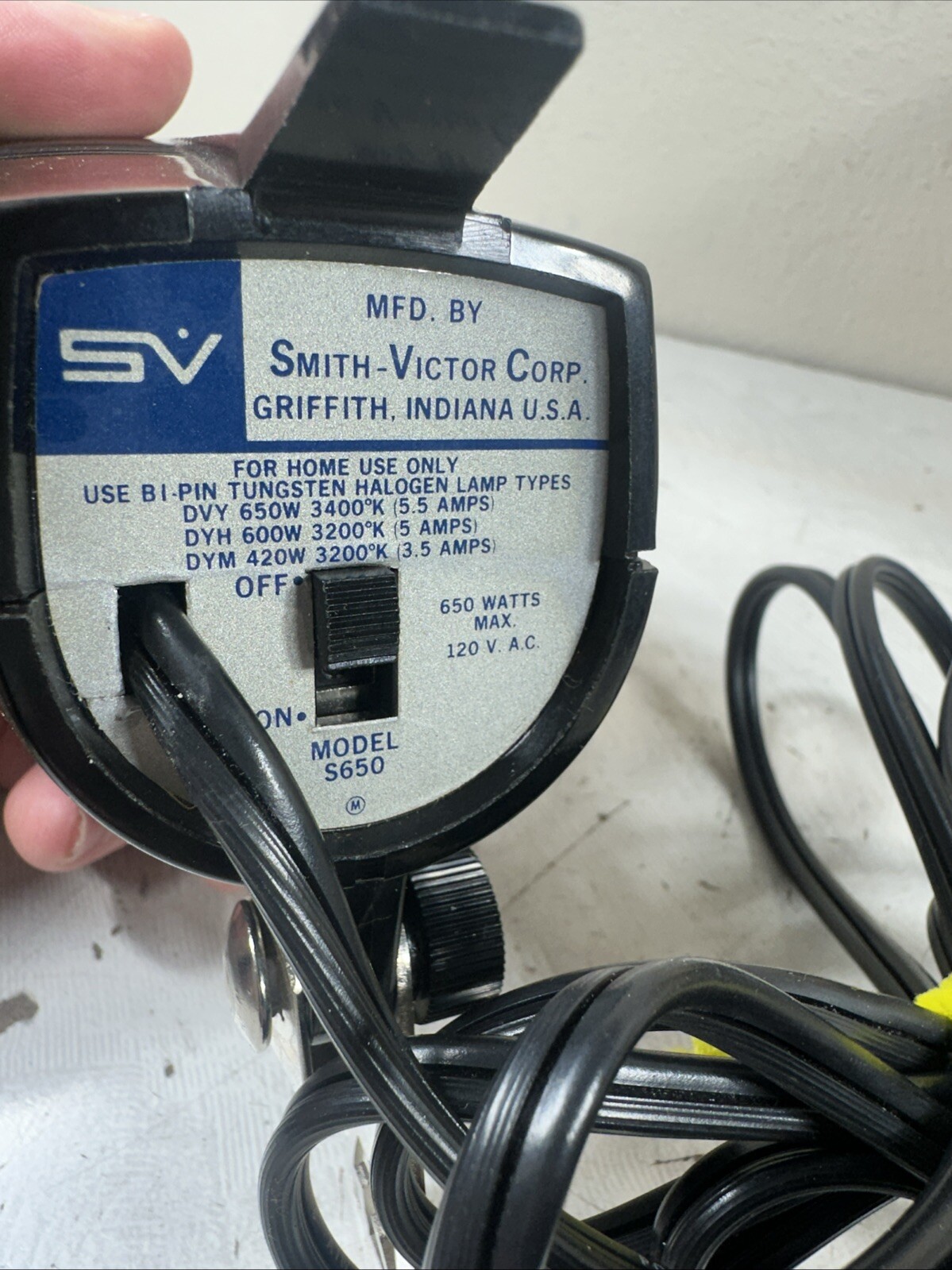 Movie Light for Super 8 Movie Cameras w/ Box SV Smith Victor Model S650 Vintage