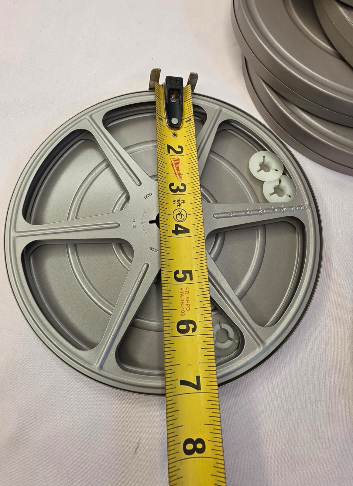 Lot Vintage 7” Empty Film Reels Gray Plastic Movie Reel Canisters 8mm