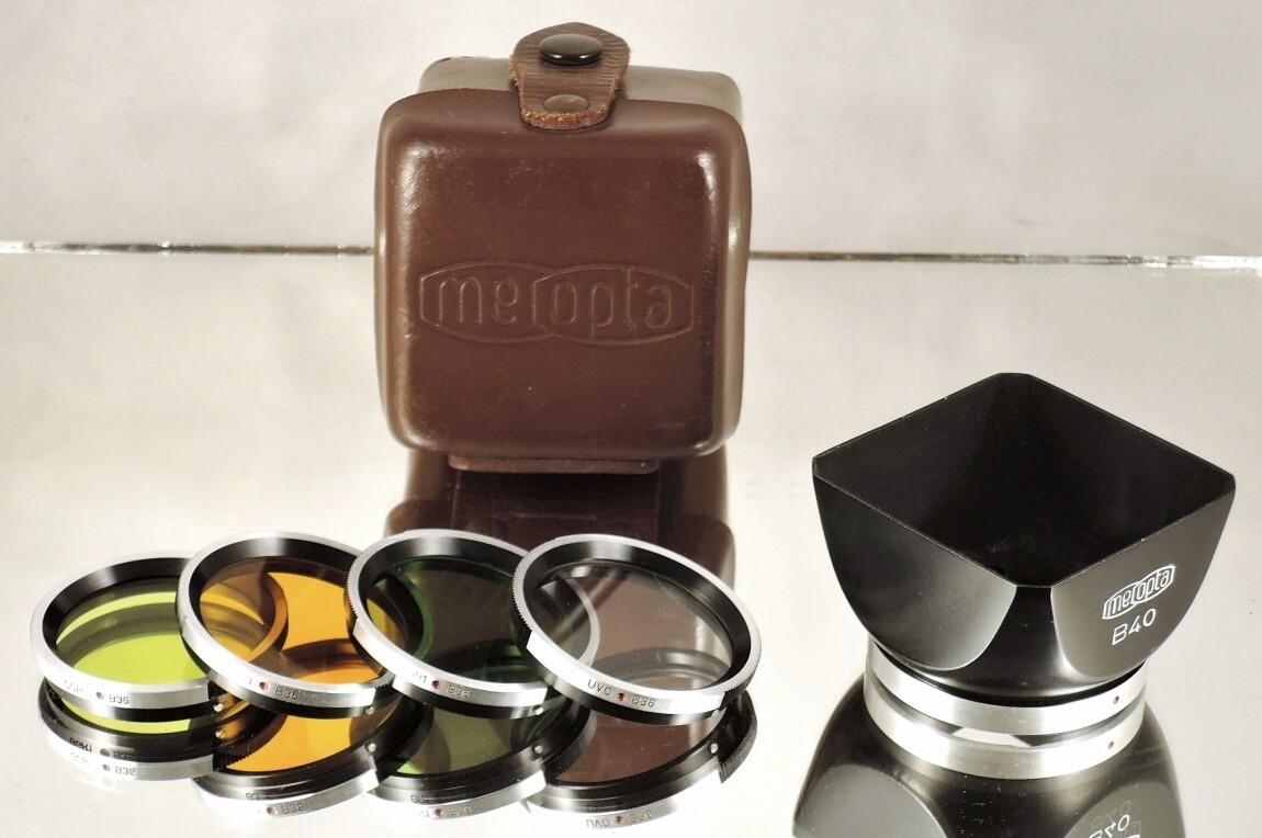 Flexaret MEOPTA RARE set Shade Hood B40 & Filters B36 Czechoslovakia Genuine