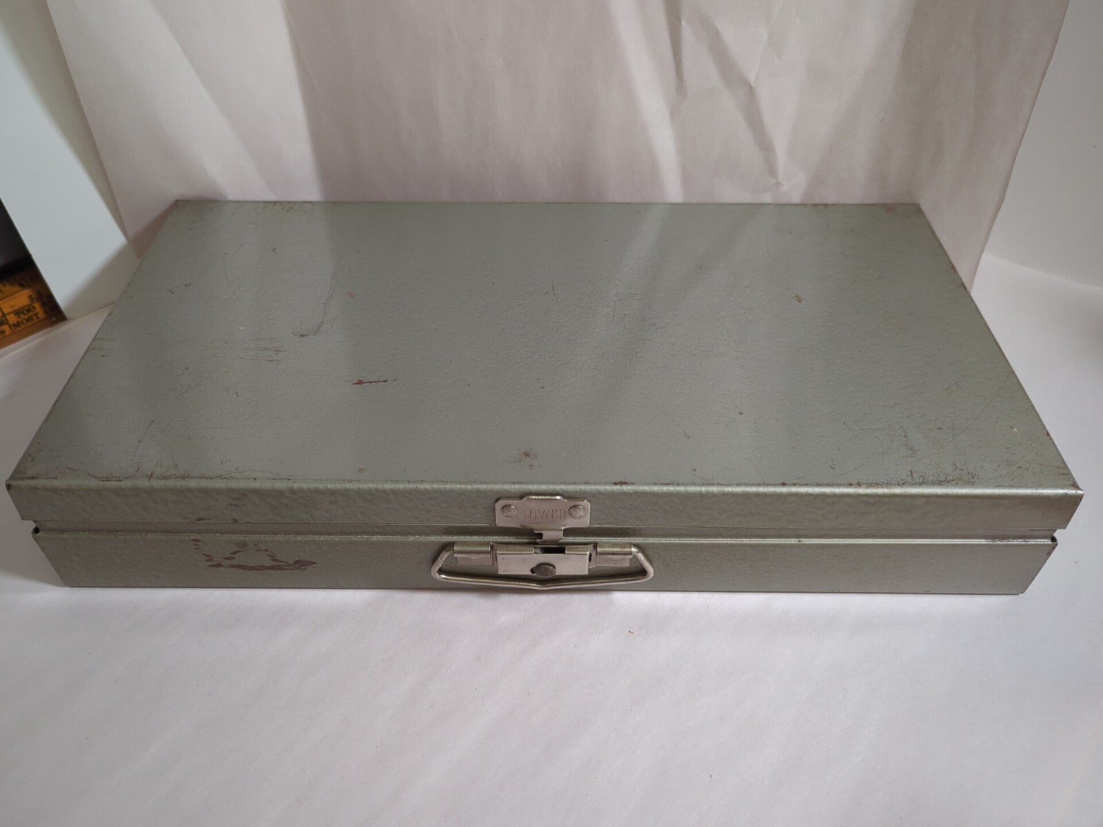 Vintage Tower 35mm Slide Film Metal File Storage Box Case 14½ x 7½ x 2″