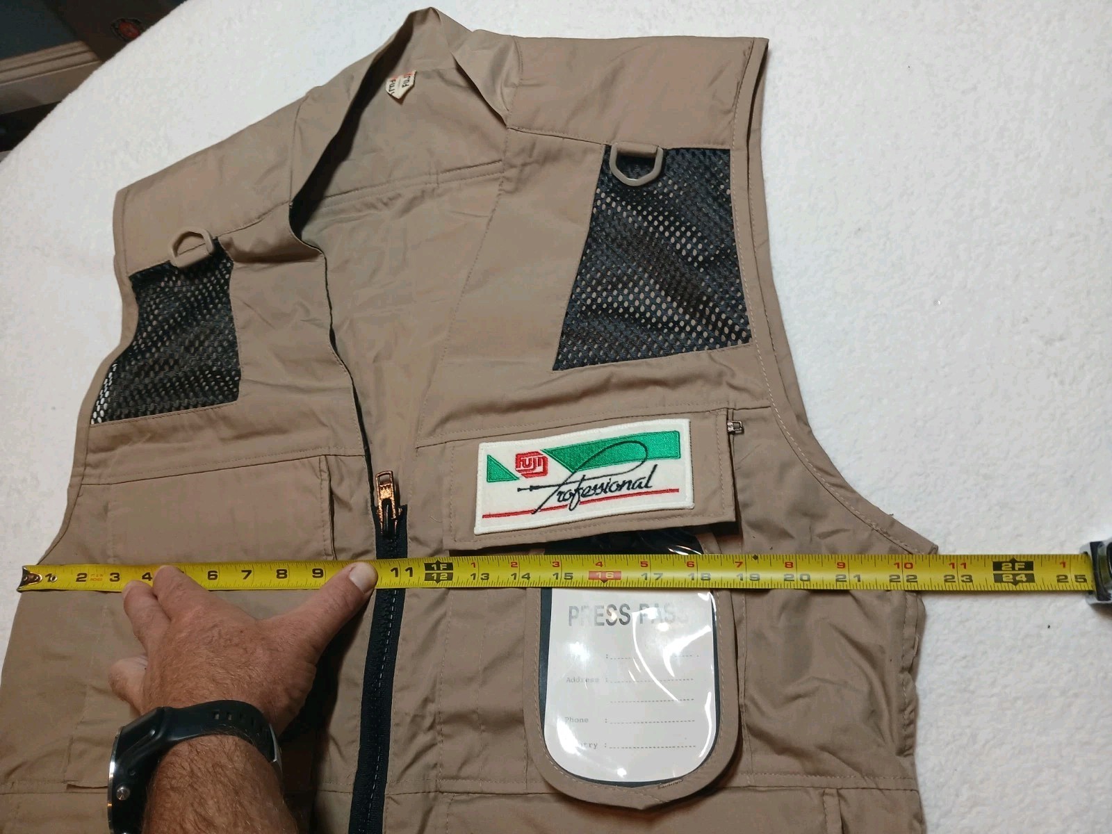 Vintage Fuji Film Professional Media Press Vest Photographer Korea 1980s Size L