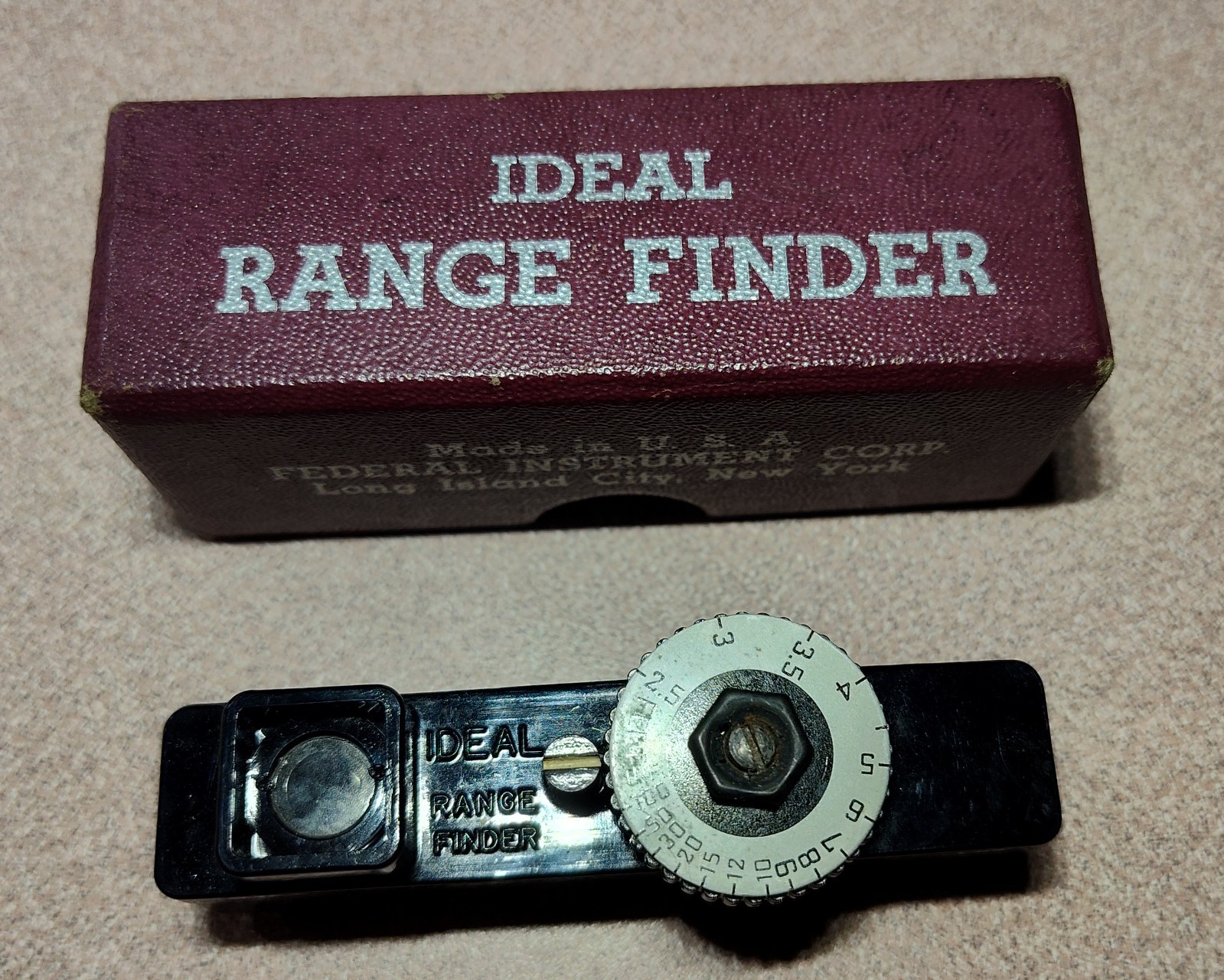 Vintage Ideal Range Finder Federal Instrument Corp USA Long Island NY with Box