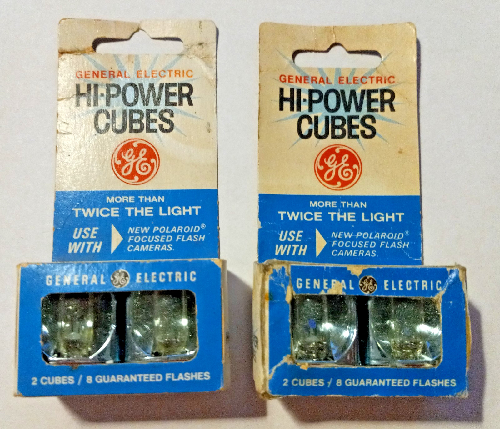 Vintage General Electric Hi Power Flash Cubes 2 Packs Polaroid Cameras GE USA