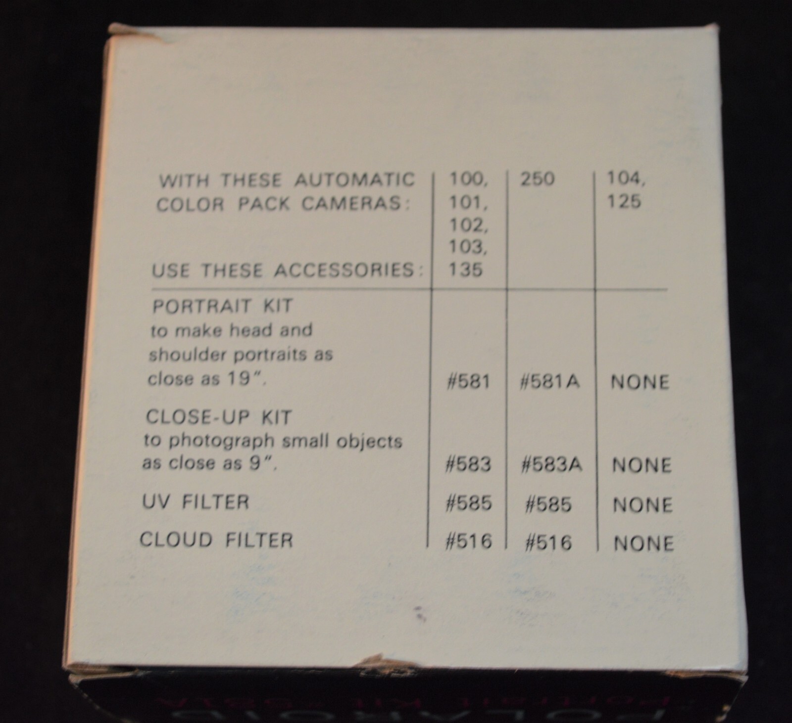 NEW Vintage POLAROID Portrait Kit #581A with original box
