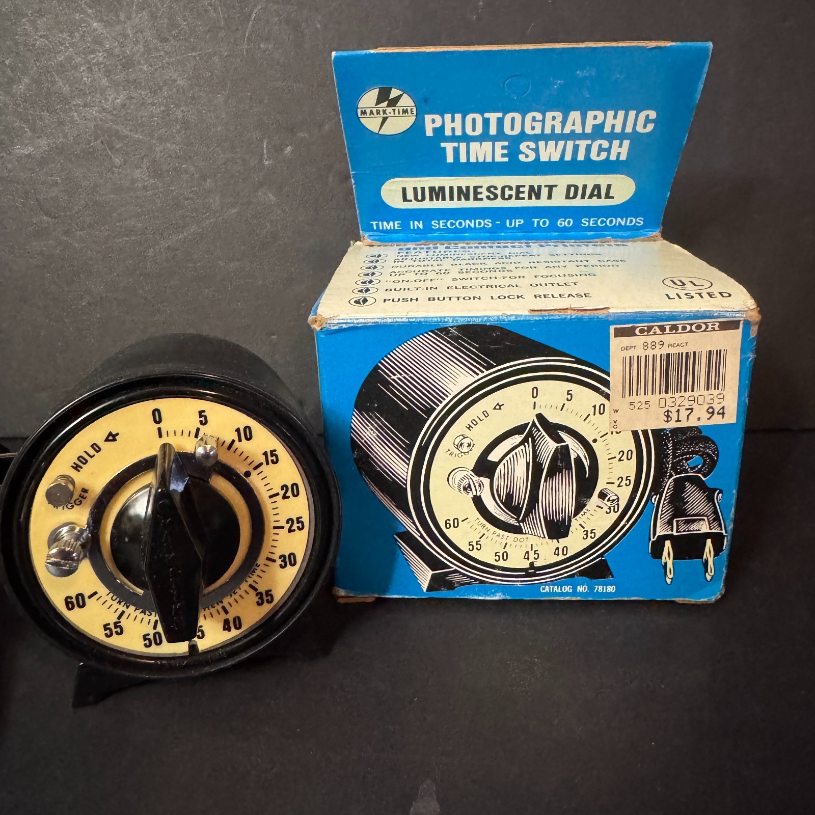 MARK-TIME Photographic Time Switch Luminescent Dial 60 Seconds