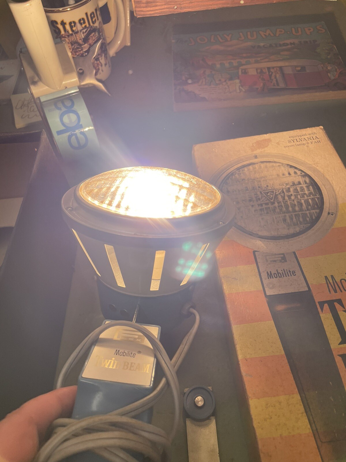 Twin Beam Light Vintage Works With Box Mobilite Spot Light Electric