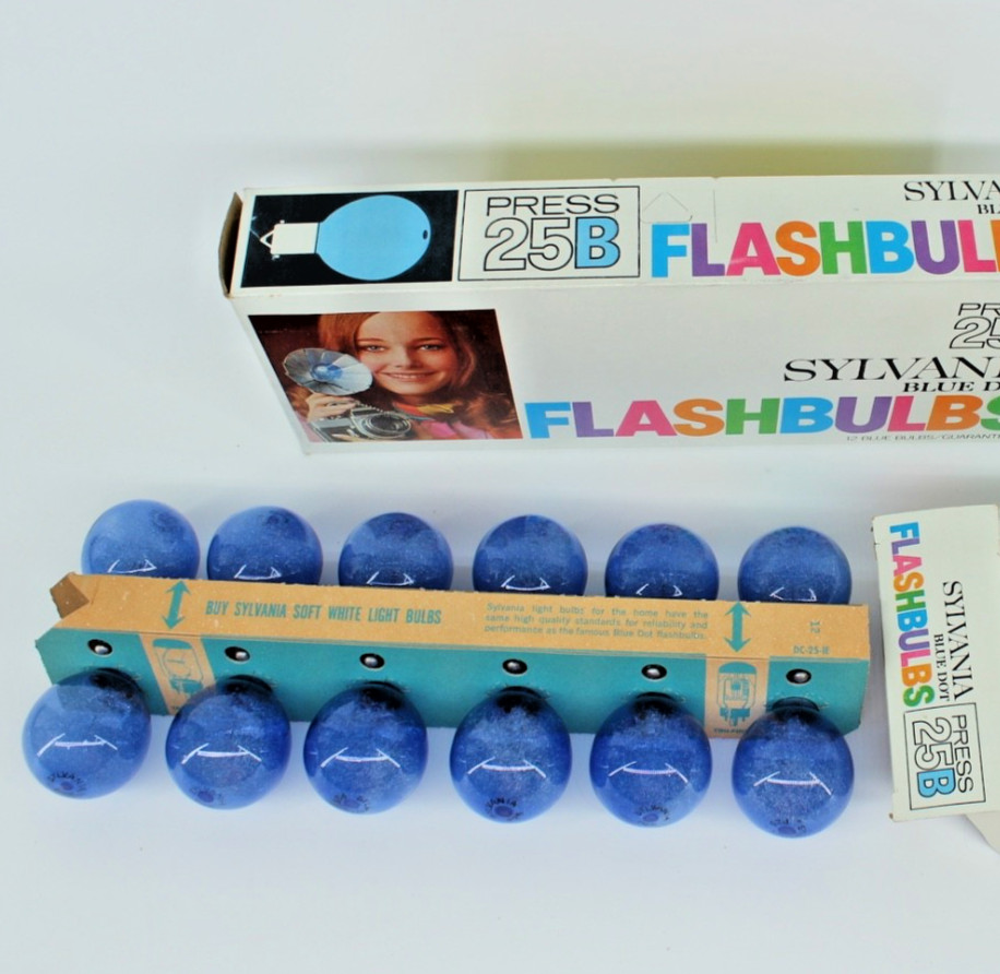 Sylvania Blue Dot Flashbulbs 25B 24 Bulbs Open Original Packaging Lot of 2 Boxes