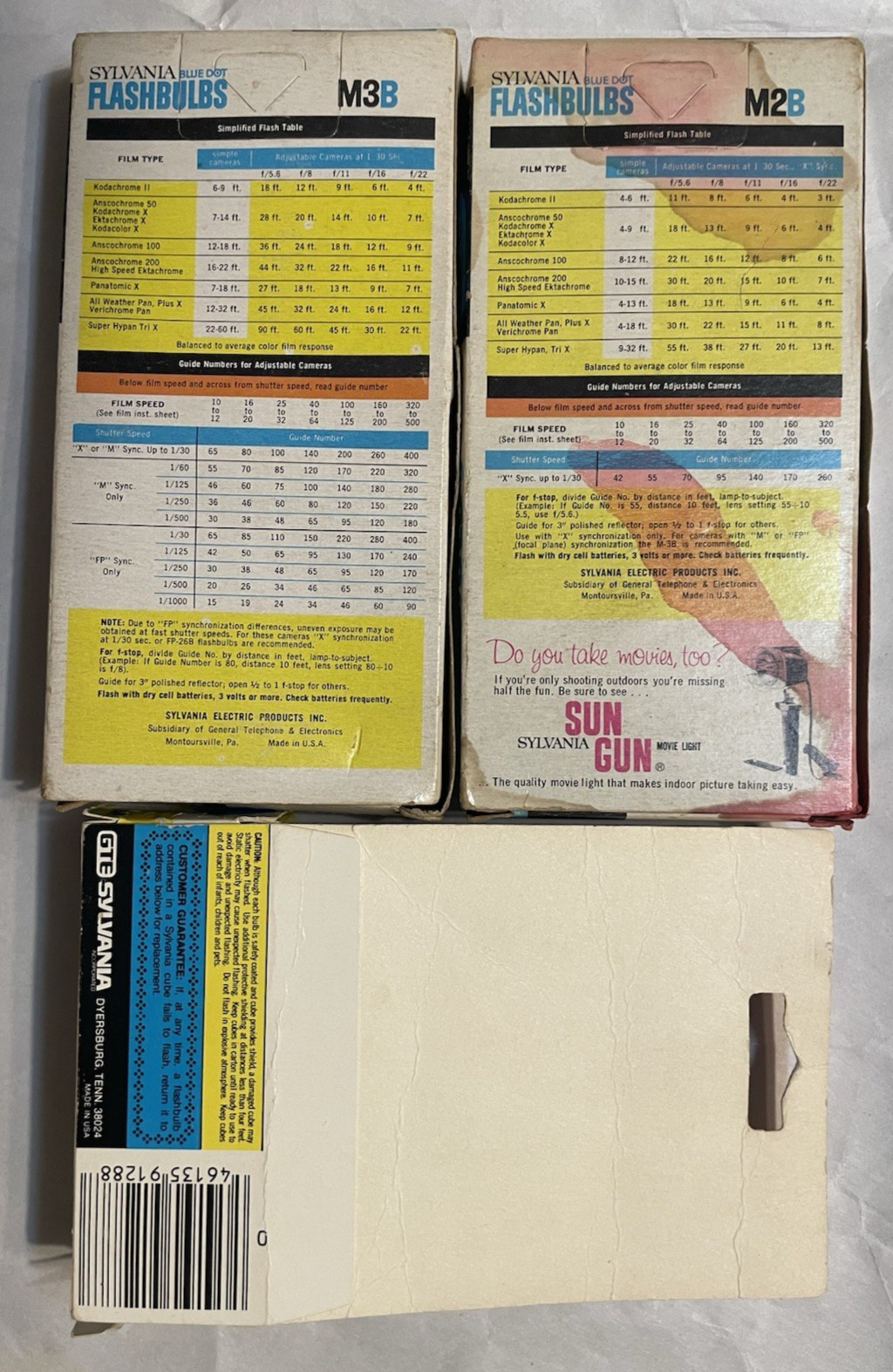 Vintage Sylvania Blue Dot Flashbulbs & Flashcubes Lot of 3 Boxes 36 Flashes NOS
