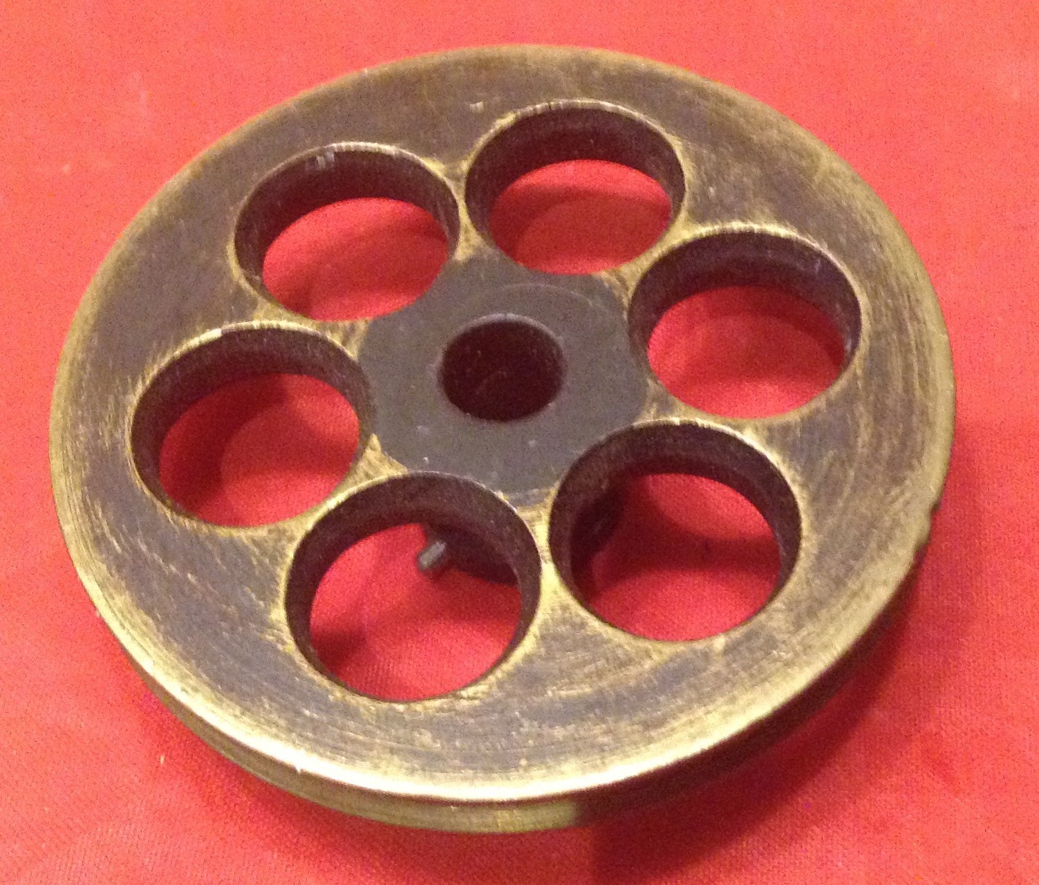 Pair (2) Vintage Brass Pulleys for 35mm Mitchell ? Film Magazine