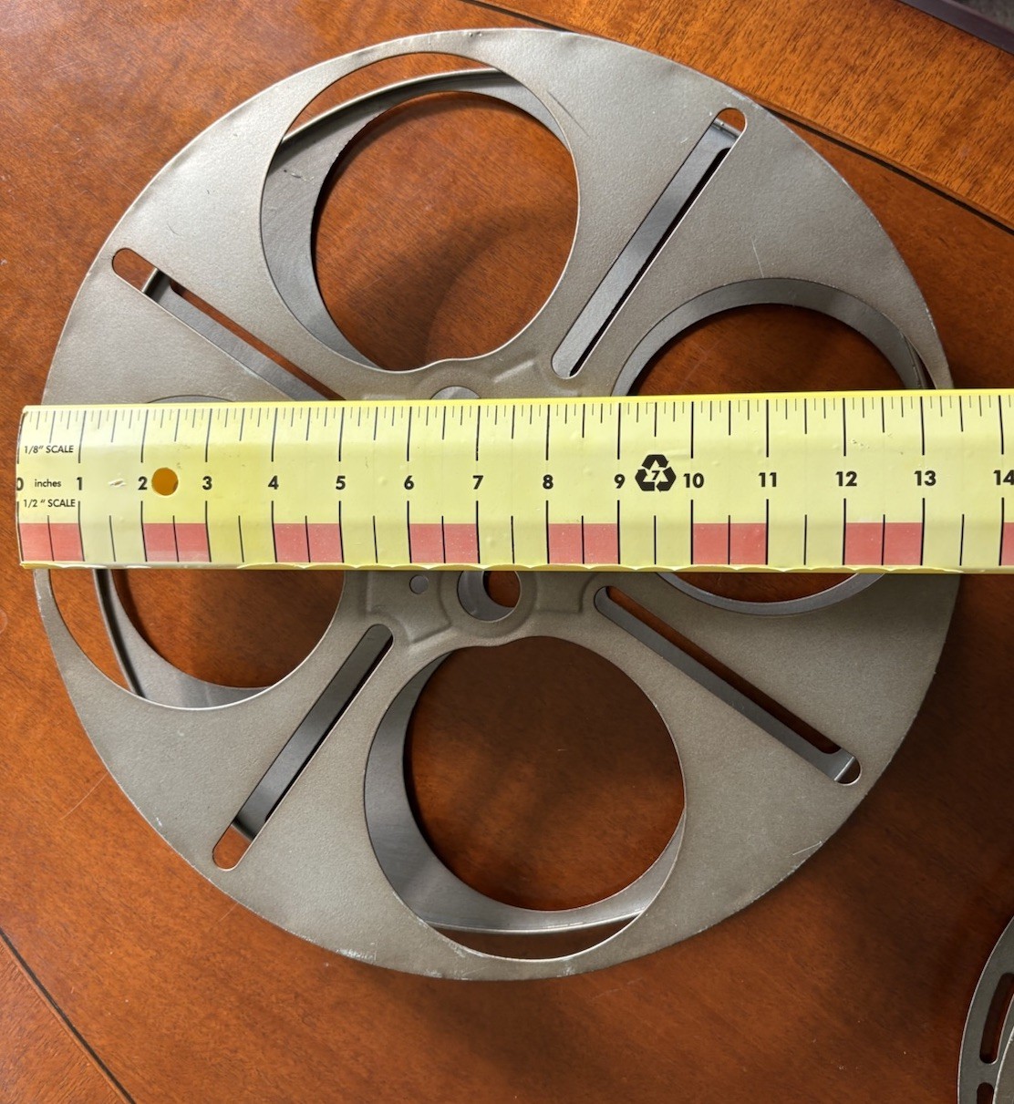 2 Metal Film Reels Home Cinema Equipment/ Home Decor 1st 13.5“ X 2“ & 2nd 9”X2”