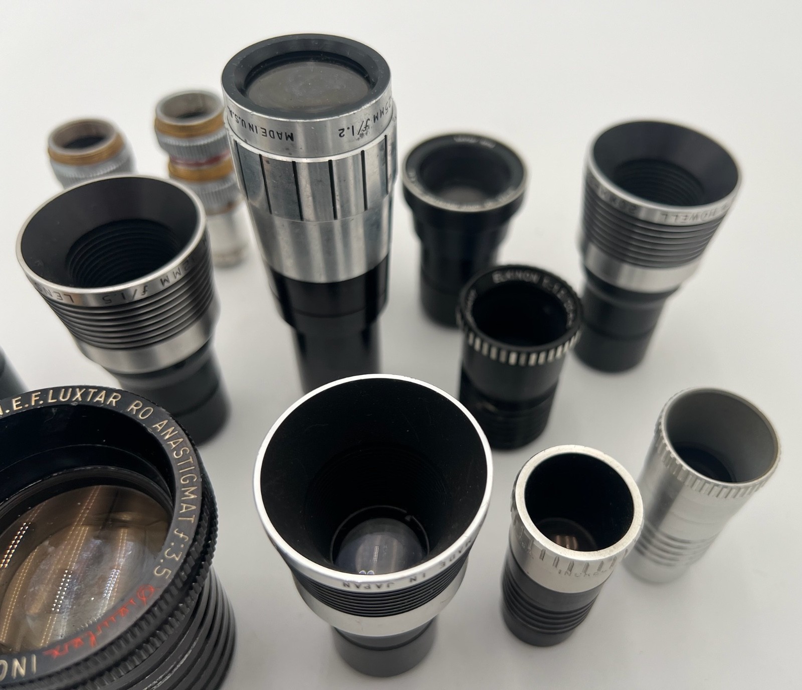 – LOT OF ASSORTED LENSES-PROJECTOR/CAMERA LENSES FOR PARTS/AS-IS