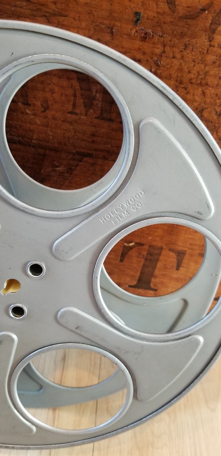 VTG Film Reel Hollywood Stamped 5 Hole Motion Picture Movie Reel 9&3/4″