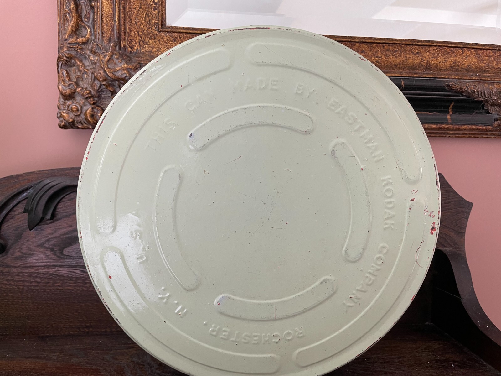 Retro Green KODAK EASTMAN COMPANY Rochester 10 1/4 Film Reel Metal Canister Vtg