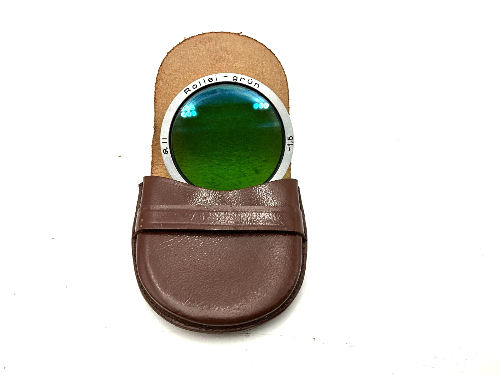 Rollei‑grün Bay II green filter–R II–1.5 for RolleiflexTLR original leather case
