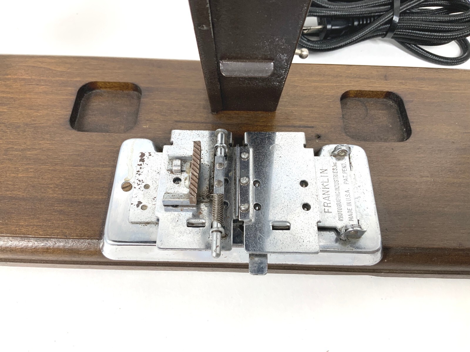 Antique Film Splicer Editor Keystone Boston Wooden Base Eyepiece And Light Works