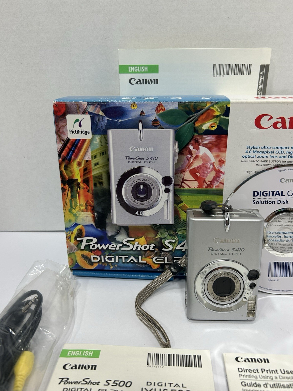 Canon PowerShot S410 4.0MP Compact Digital Camera With Box, Manuals And Cords