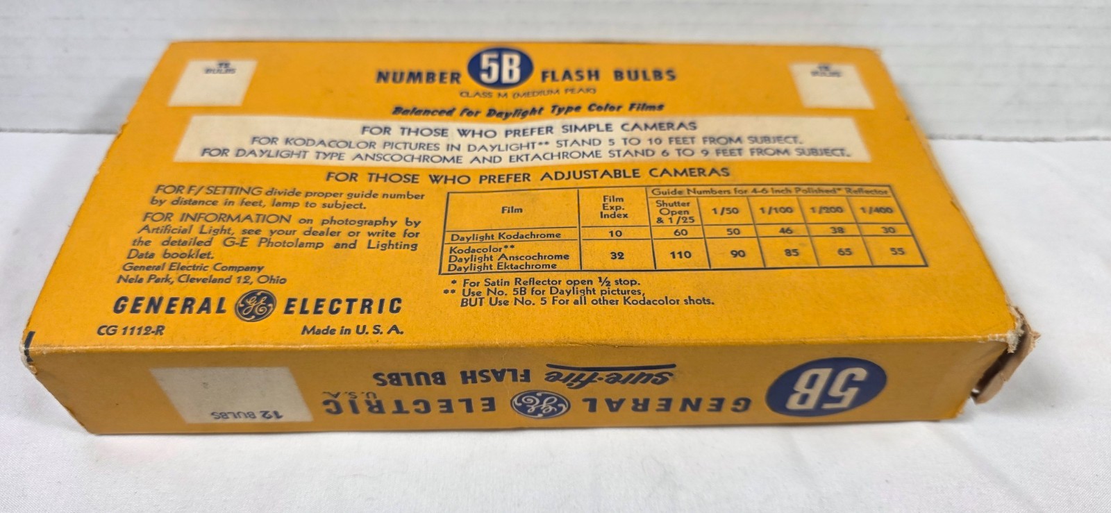 General Electric Sure-Fire Flash Bulbs Complete 12 Bulbs 5B – 10 Bulbs