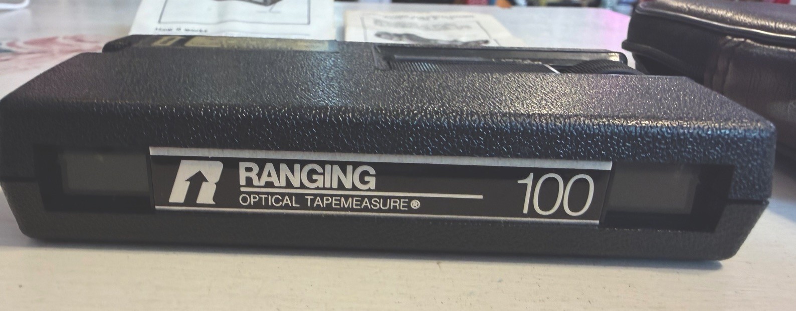 RANGING 100 OPTICAL TAPE MEASURE RANGEFINDER WITH CASE & Operating Instructions