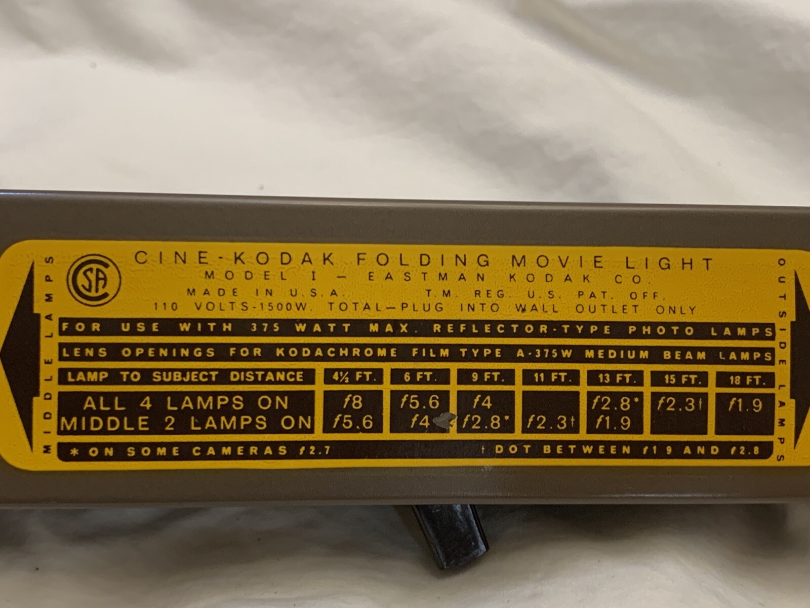 Q BEAM Mov-E-Lite ACME -LITE DXK CINE KODAK FOLDING 1500W VINTAGE Lot Of 2