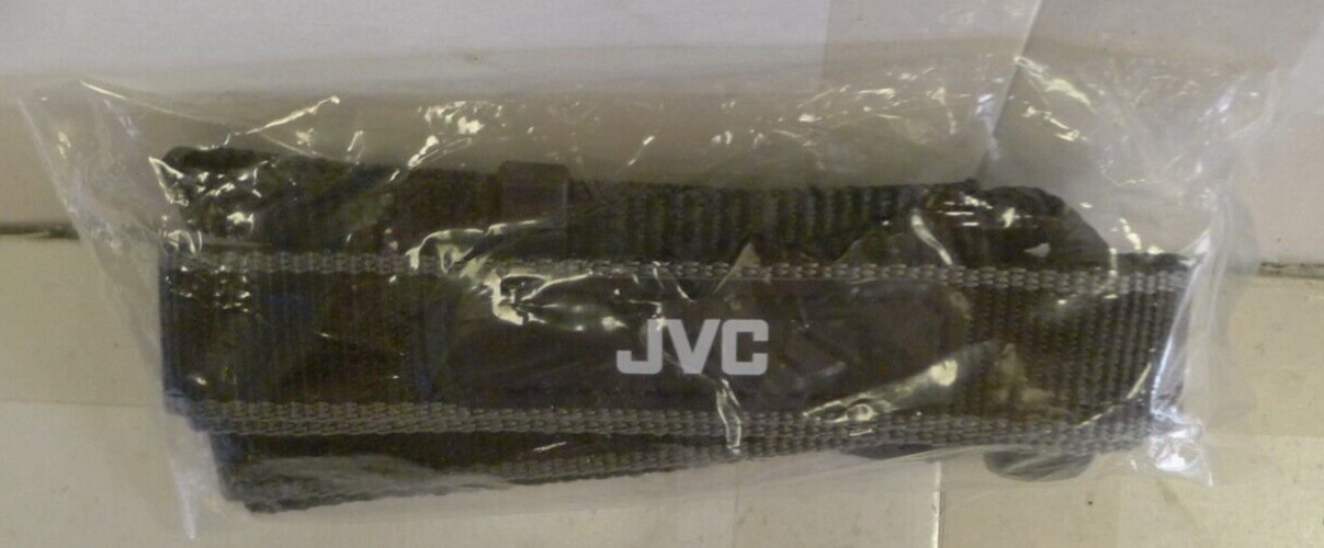 JVC 3/8″ Camera Neck Strap with Metal Buckles – Black & Gray – Vintage – NOS 9AA