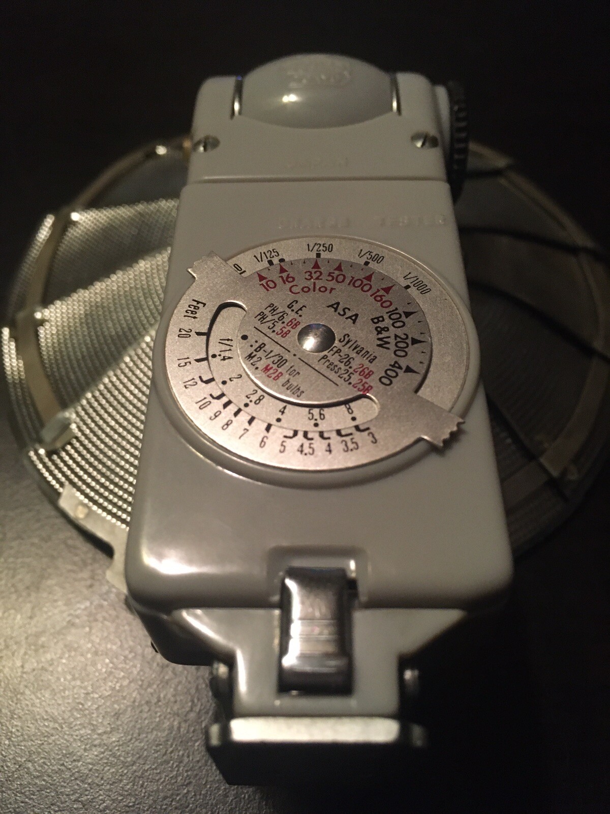 Rare Nikon Nippon Kogaku Tokyo Fan Flash w/ Original Leather Case