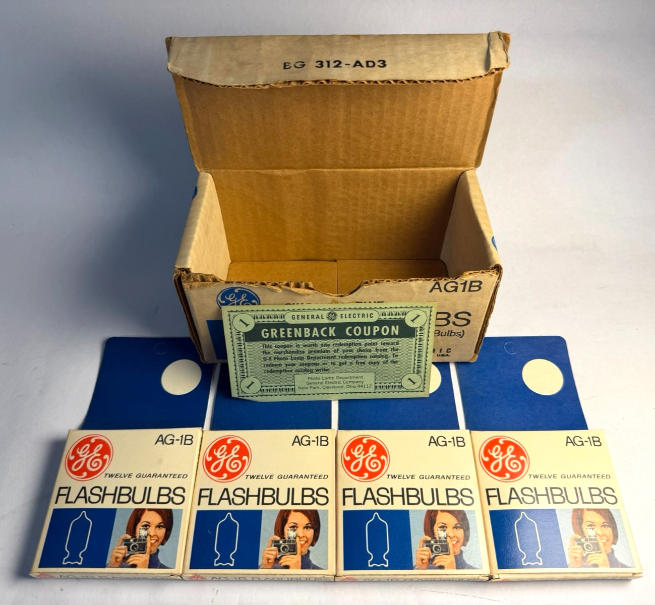 Vintage GE AG-1B Flashbulbs 4 Box Lot NEW in Box Photography Bulbs