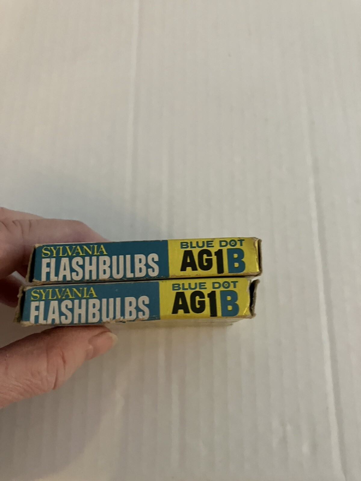 Sylvania Flashbulbs Blue Dot AG1B Lot of 2 Boxes Vintage Blue Bulbs