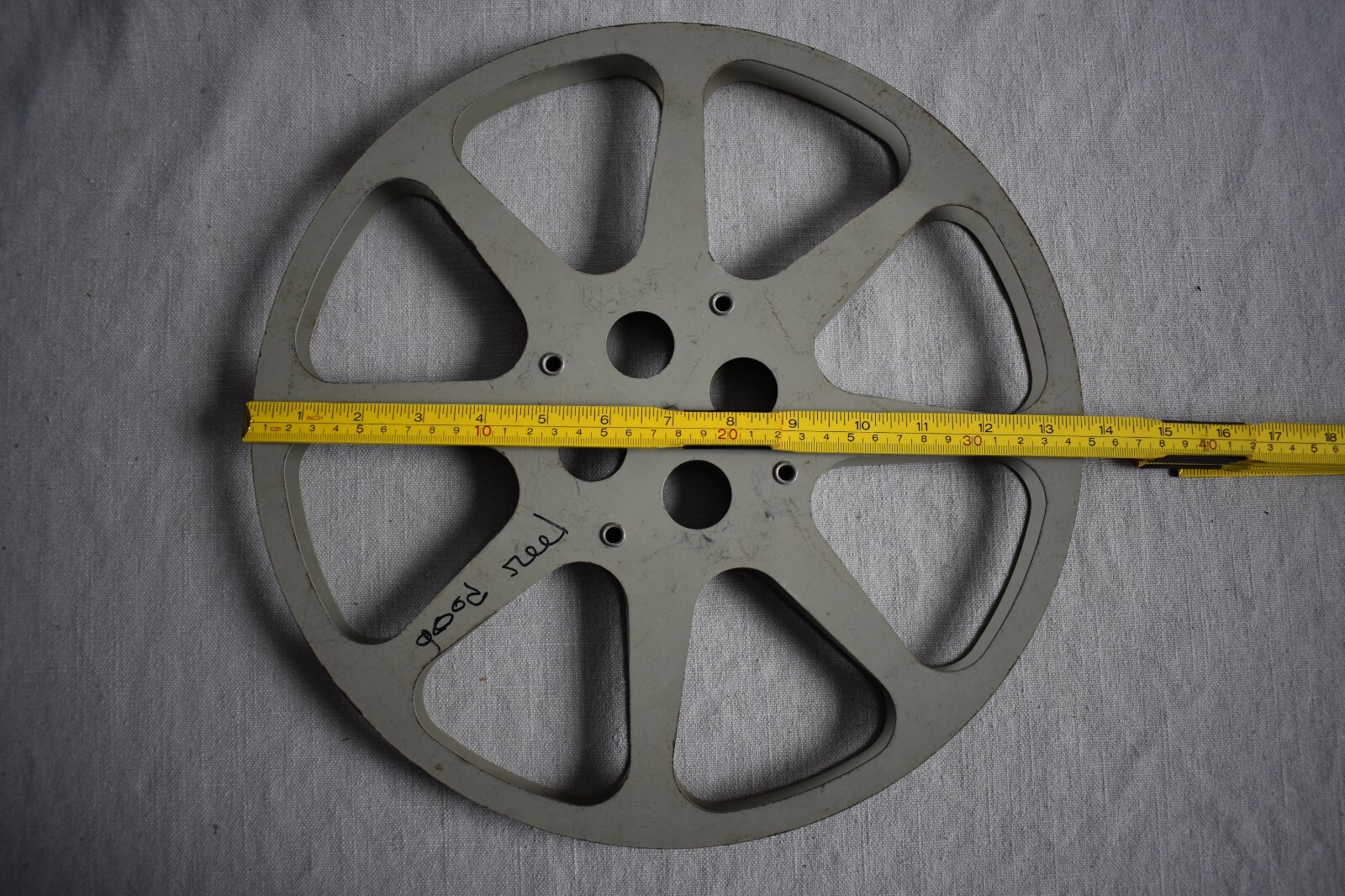 Vintage 16MM Grey/Gray Metal Film Reel Possibly Eastman Kodak 13 3/4″ Diameter