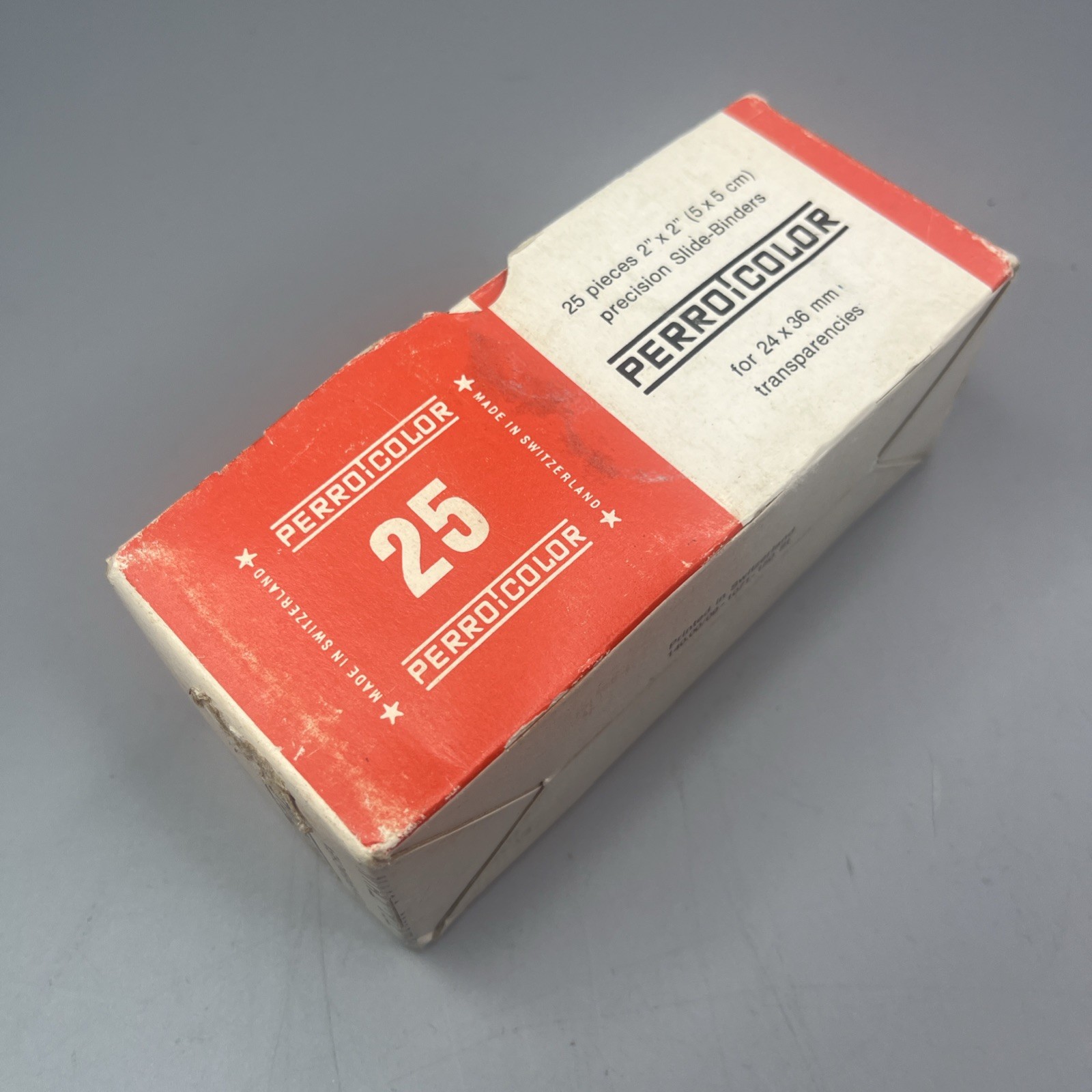 Vintage Perro Color Glass 2×2 Precision Slide Binders Photos 25 ct 24 x 36mm NOS