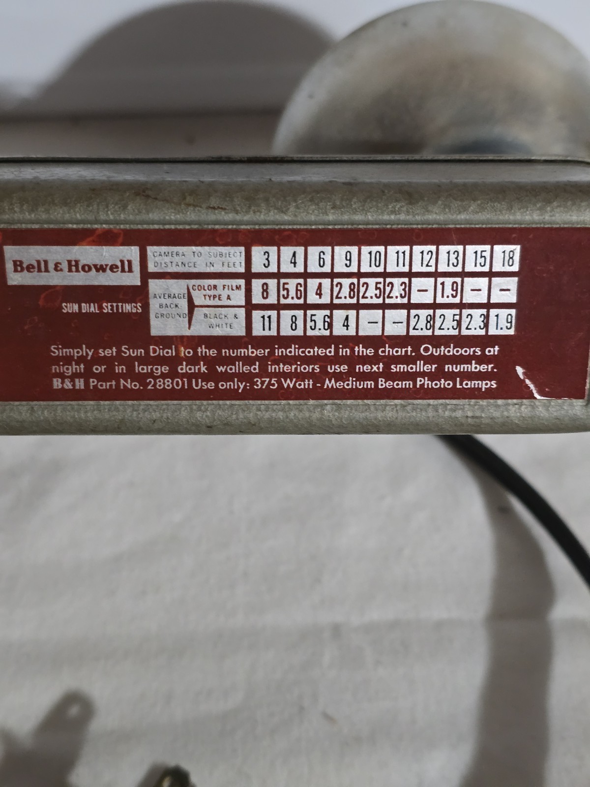 Bell & Howell Vintage Movie Light Bar Dual Head 375W Photoflood Indoor Film Lamp