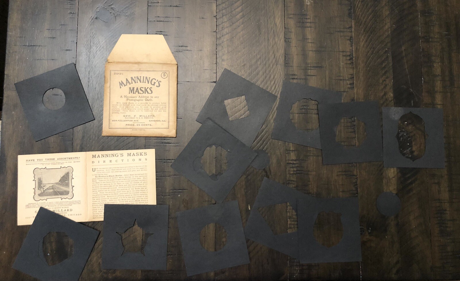 Mannings Masks Kent Printing Masks Early 1900’s Vintage Photography LOT RARE