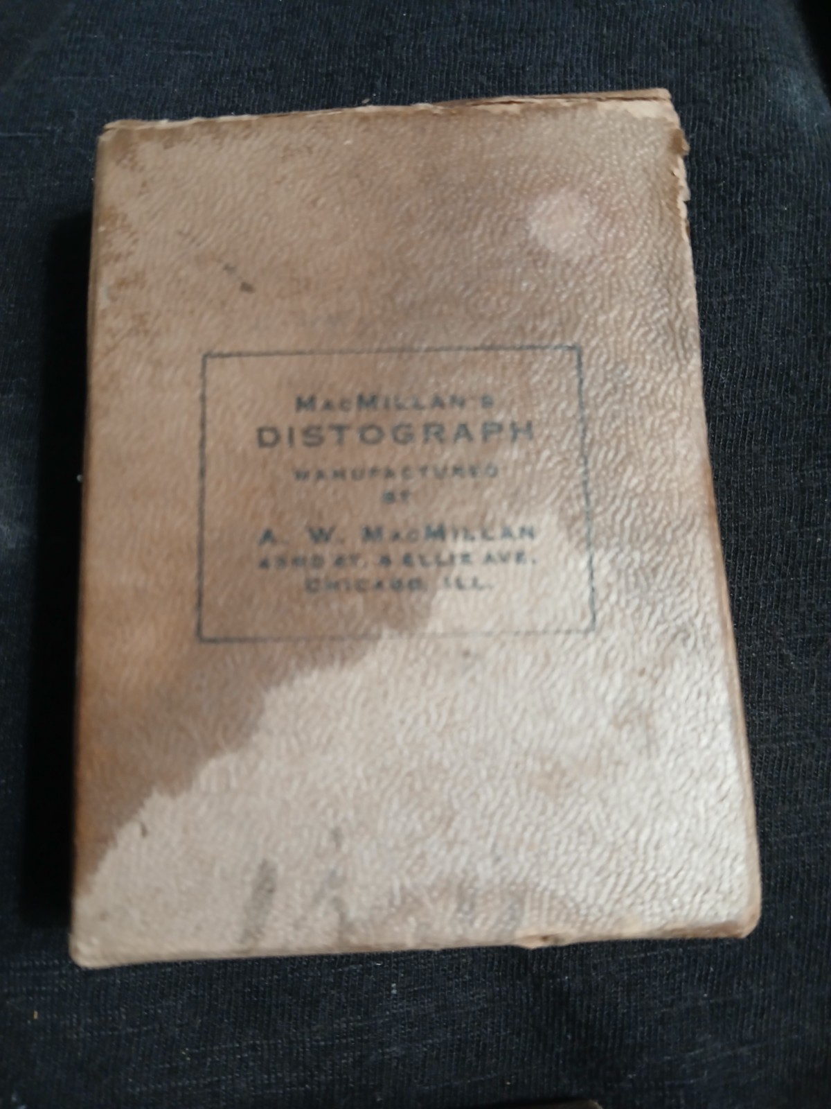 Distograph Circa 1918 Photo Equipment A.W. Macmillan