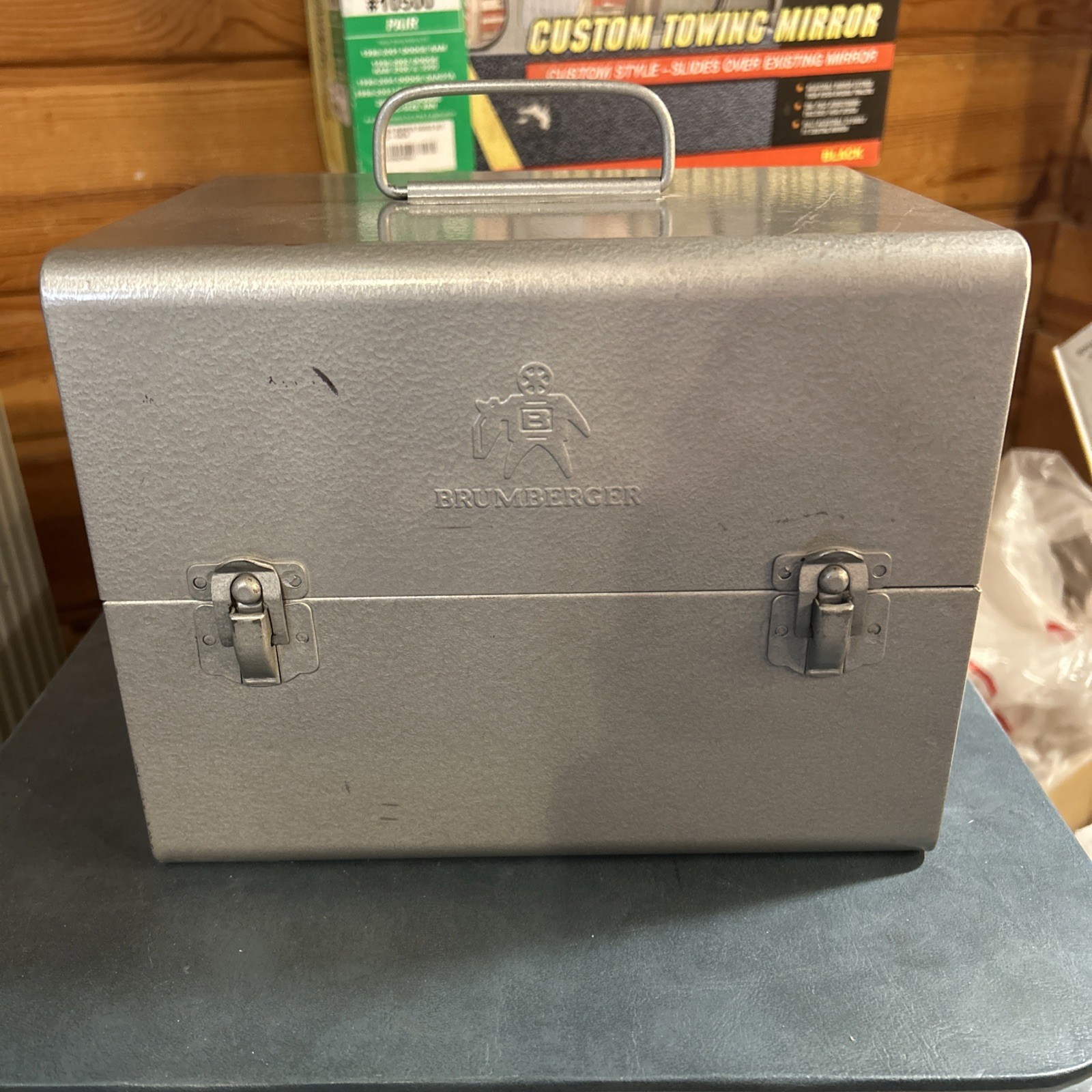 Vintage 50s Brumberger All Metal Movie Reel Box W/2 Empty 7” Cases FREE SHIPPING