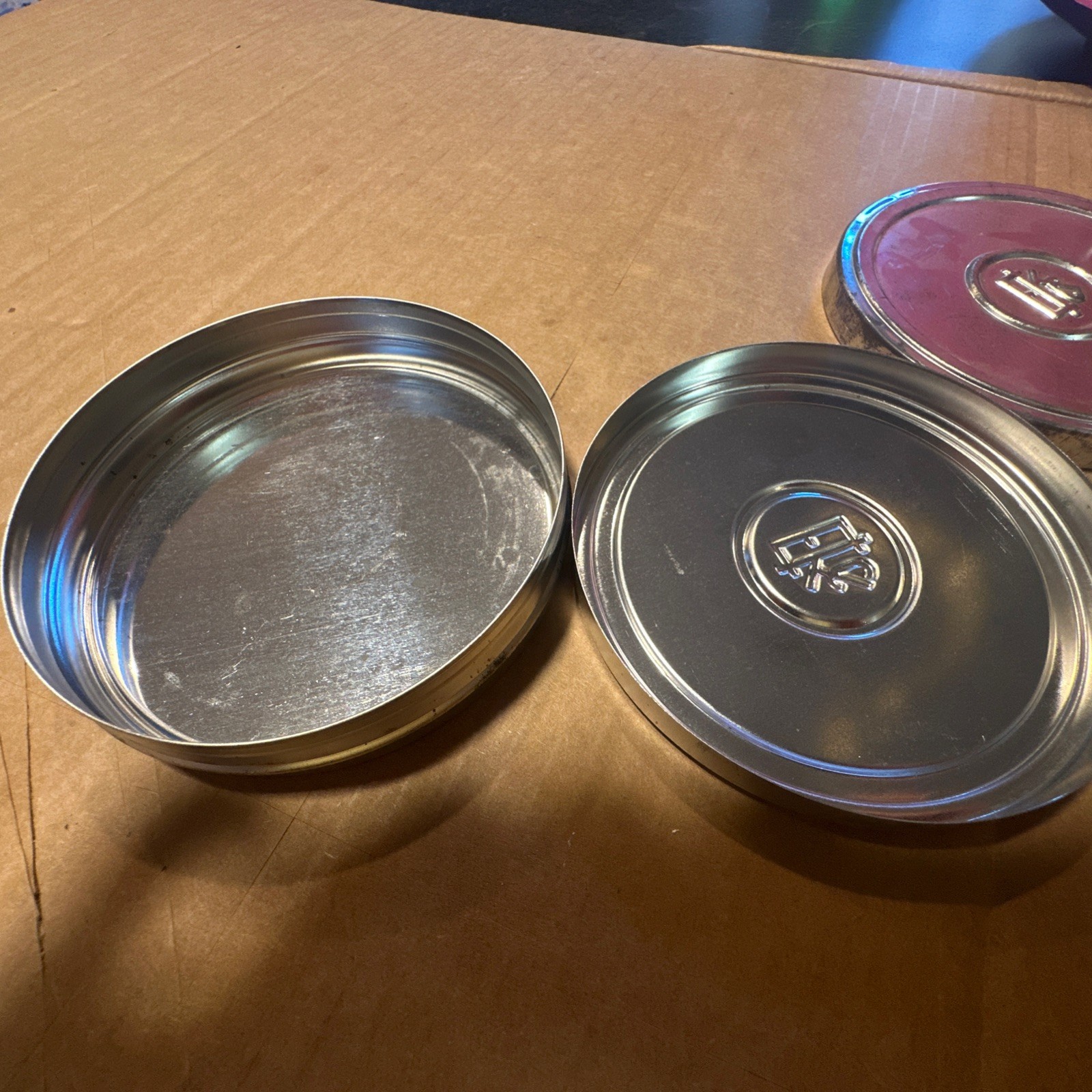 2 Vintage Eastman Kodak Company EKC Film Cans Canisters Reel Tins 3.75” Empty