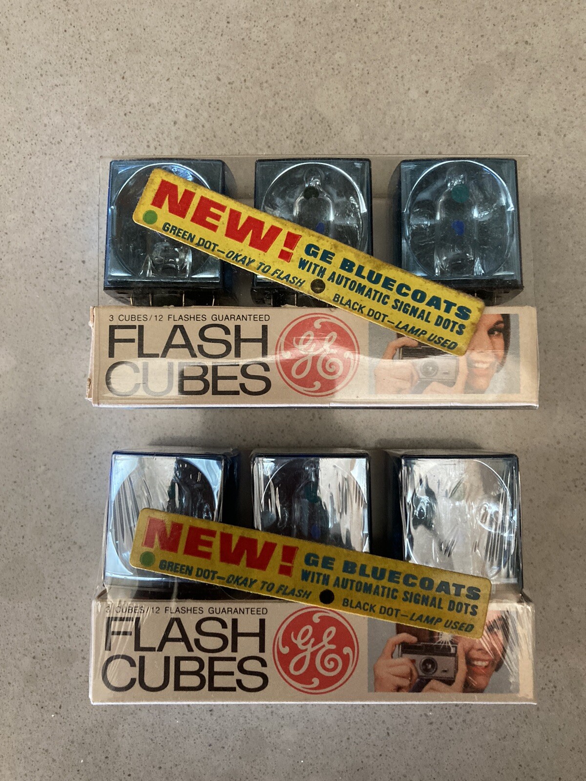 Vintage GE Flashcubes 2 Sets Of 3 Cubes New in Origianl Package 24 Flashes